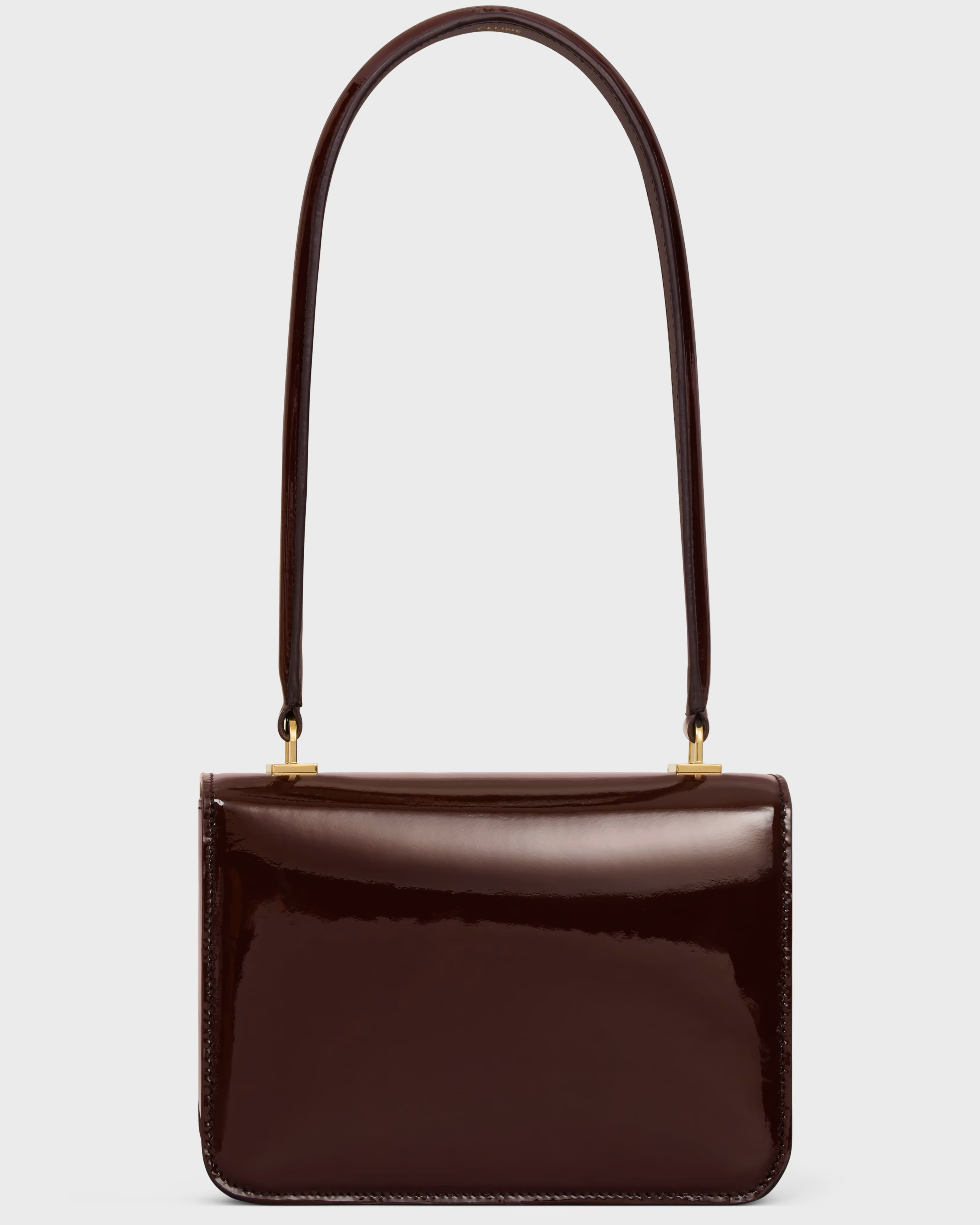 Túi kẹp nách Celine Teen Garance bag in Patent Calfskin Dark Brown 2