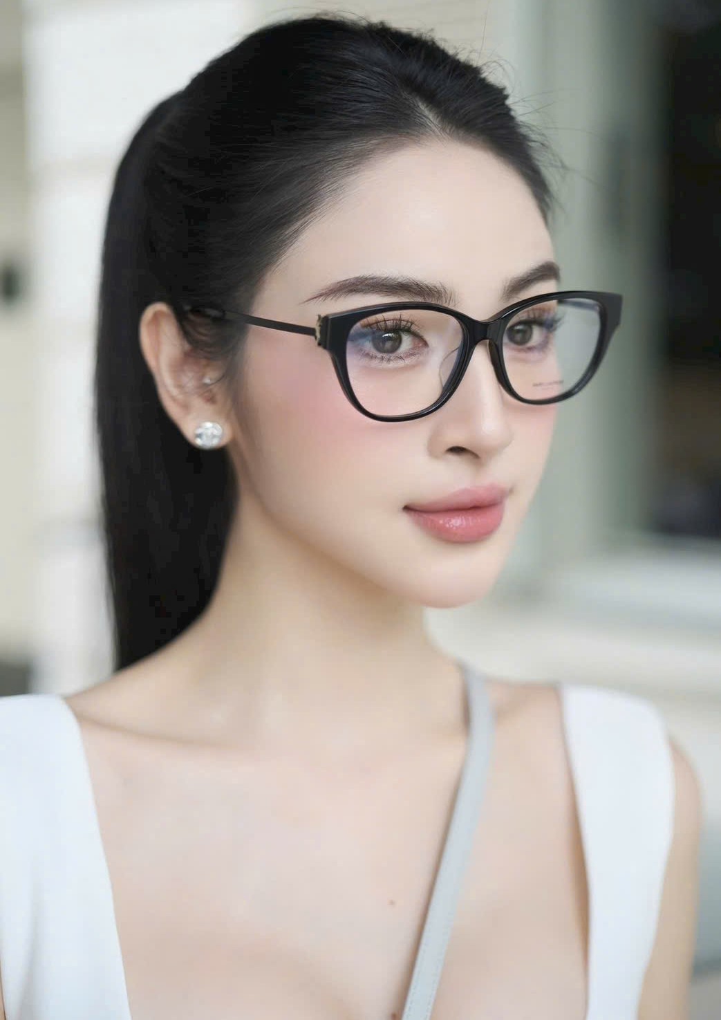 Kính Mắt Gọng Cận Nữ Yves Saint Laurent YSL M48O CF 001 Eyeglasses 7