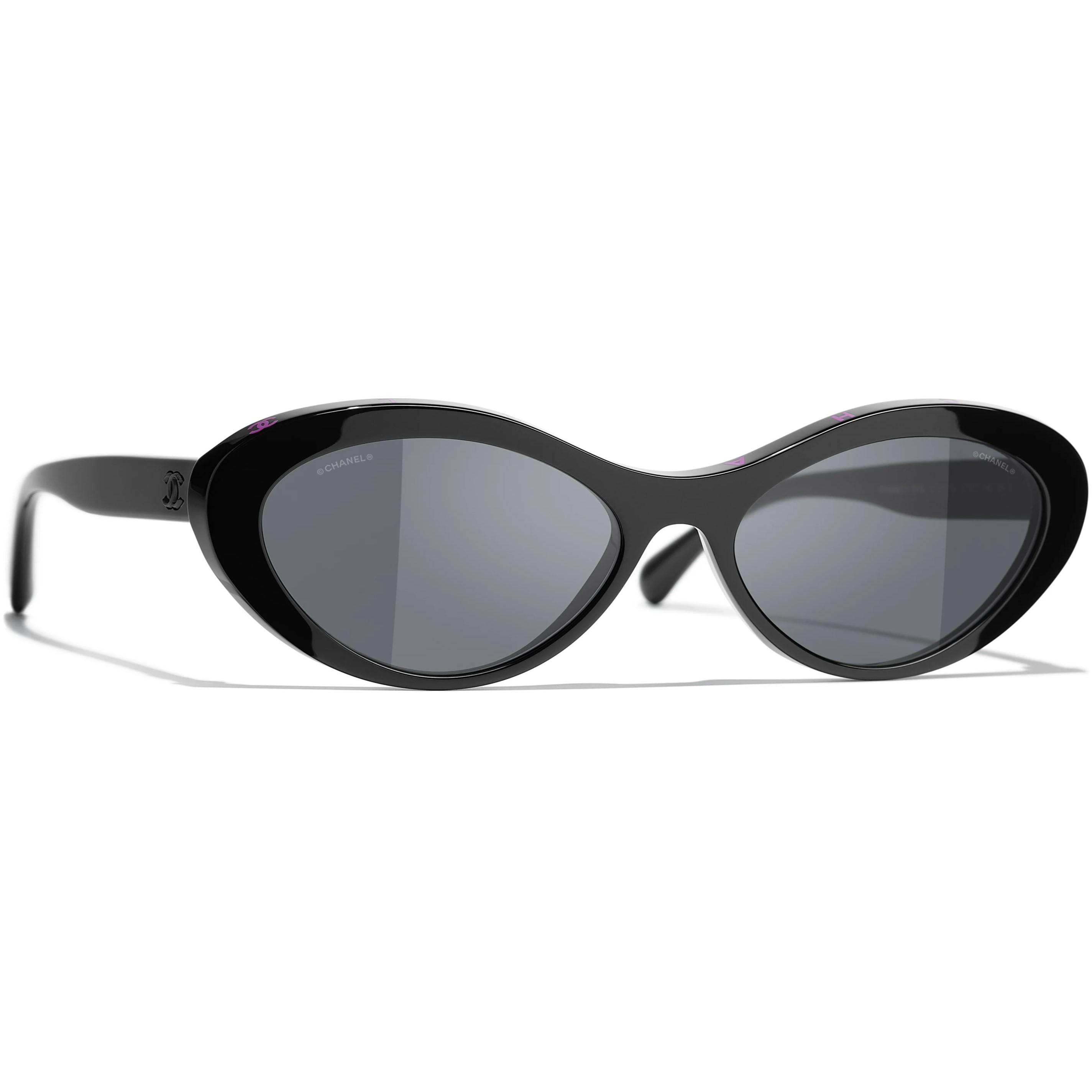 Kính Chanel Oval Black Pink Acetate Sunglasses 5416 6