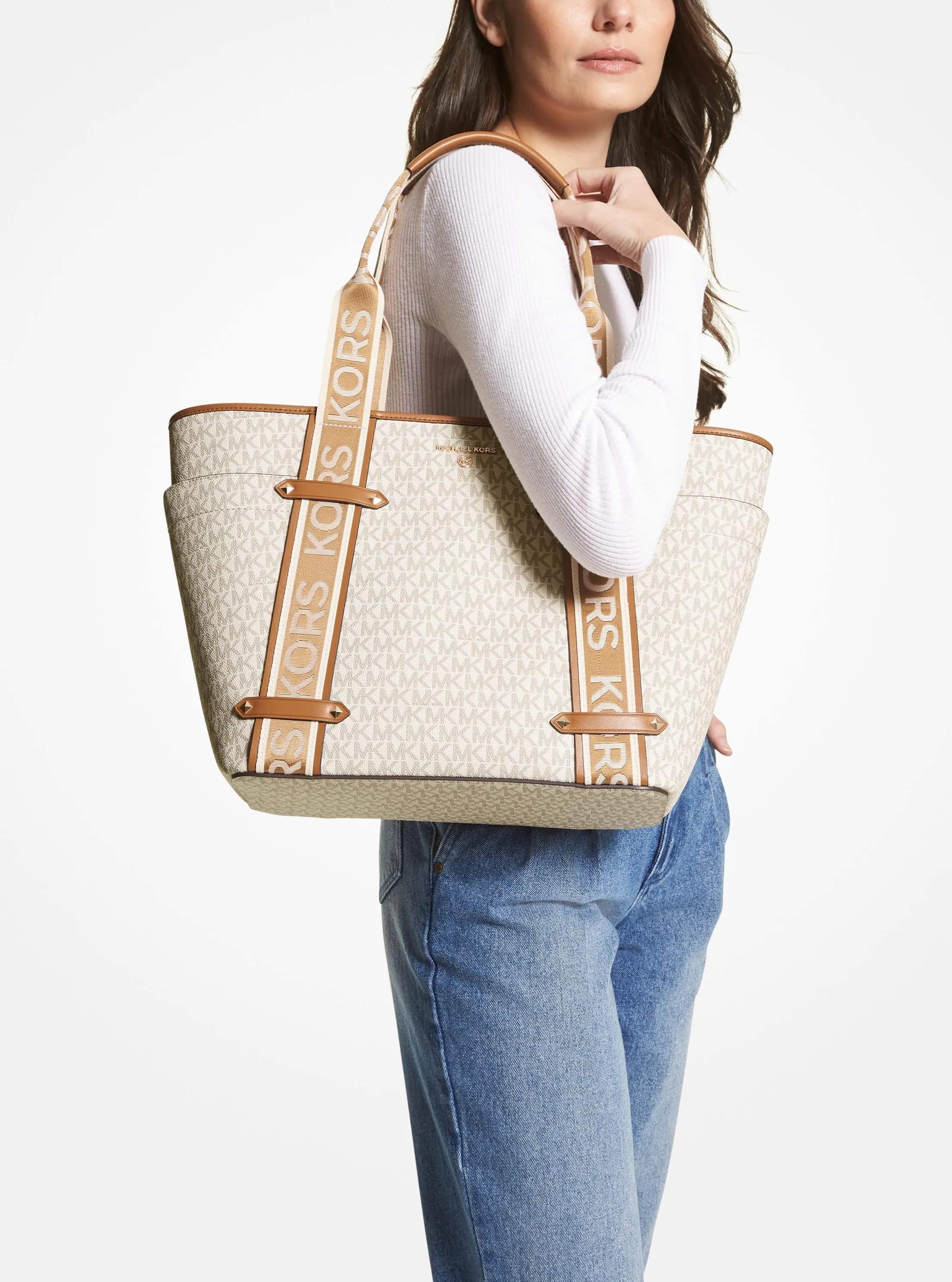 Túi Michael Kors Maeve Large Monogram Tote Bag Vanilla White 30T2G5VT3B149 4