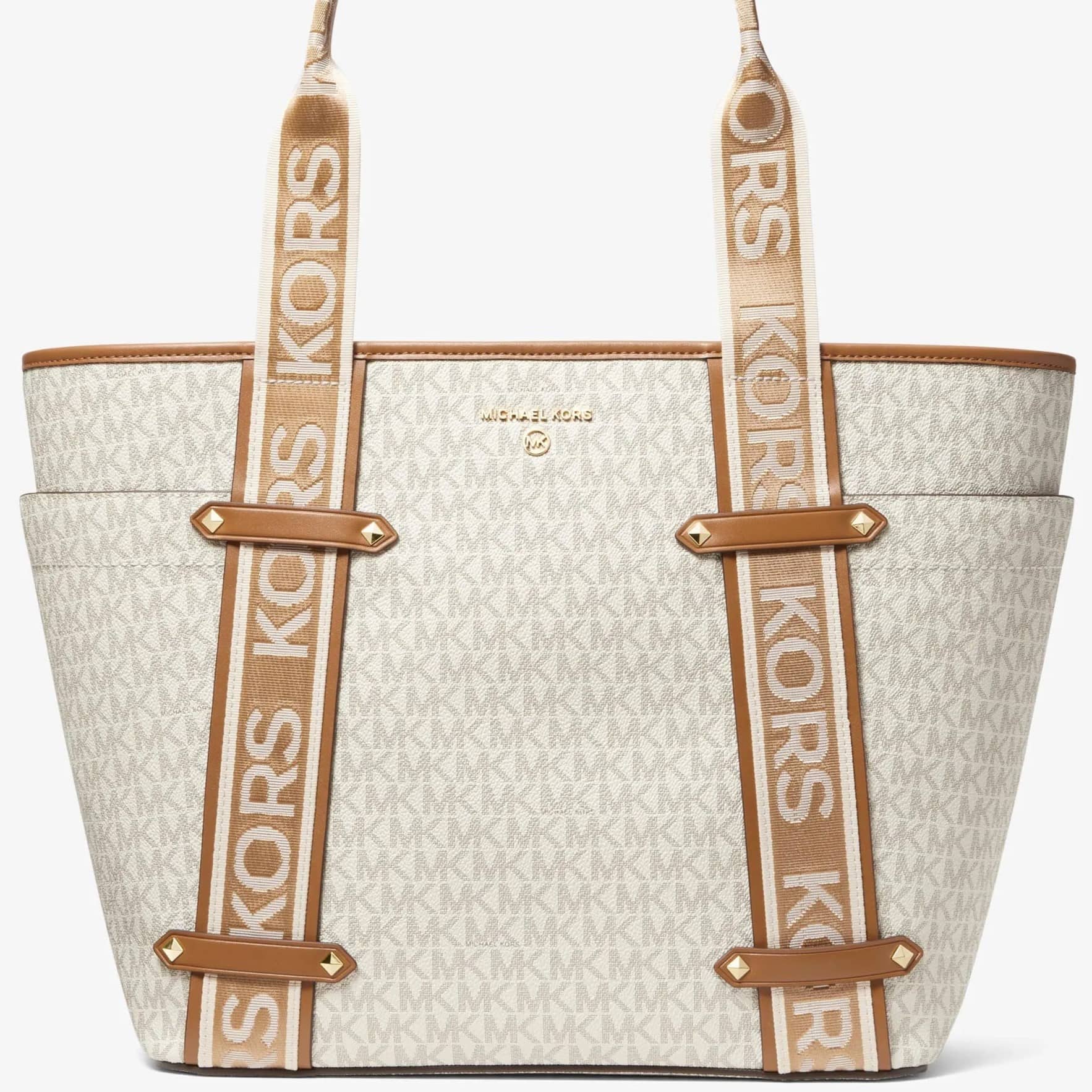 Túi Michael Kors Maeve Large Monogram Tote Bag Vanilla White 30T2G5VT3B149 5