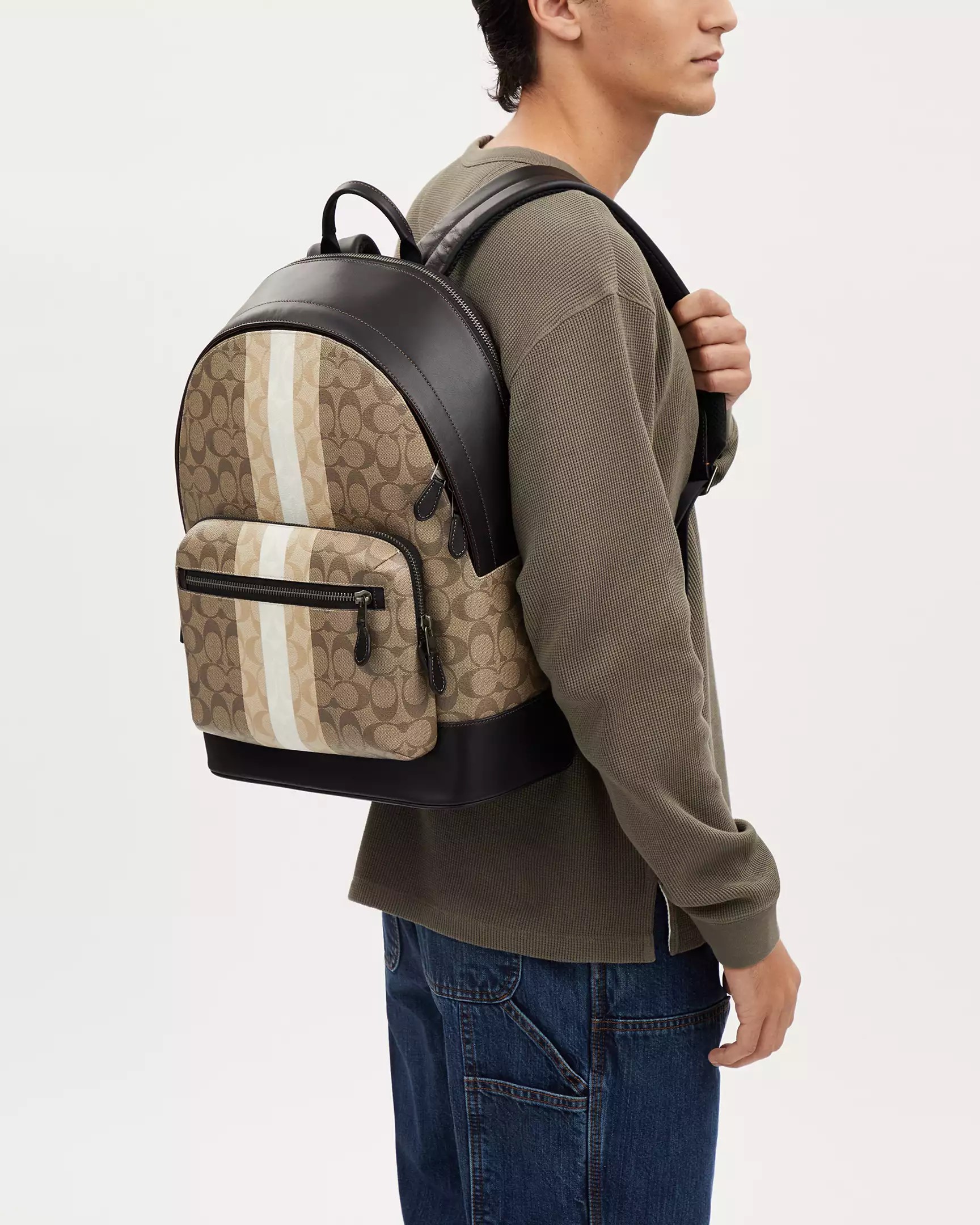 BALO COACH WEST BACKPACK IN BLOCKED SIGNATURE CANVAS WITH VARSITY STRIPE CQ629 3