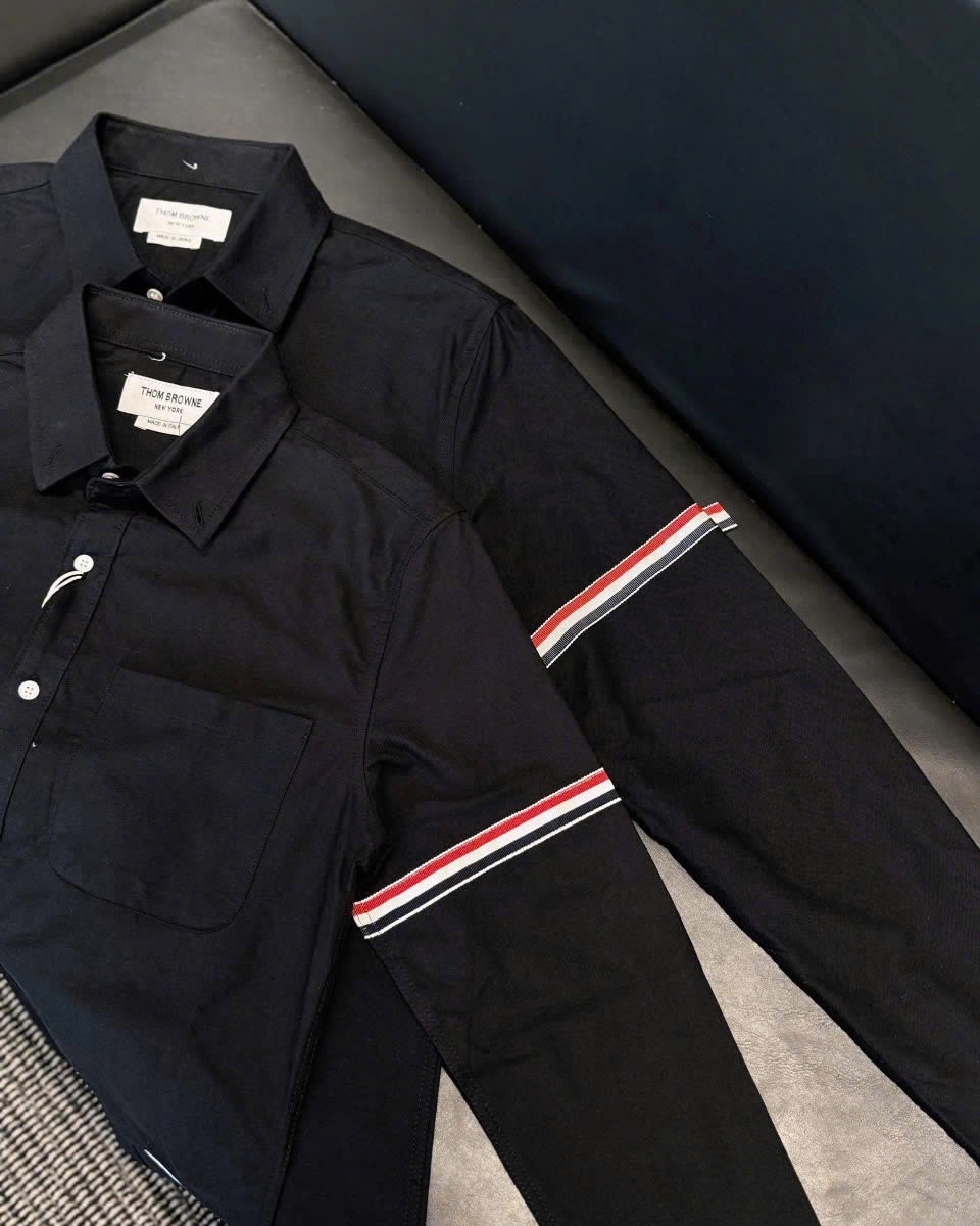 Áo sơ mi Thom Browne Three-stripe Shirt Black 4