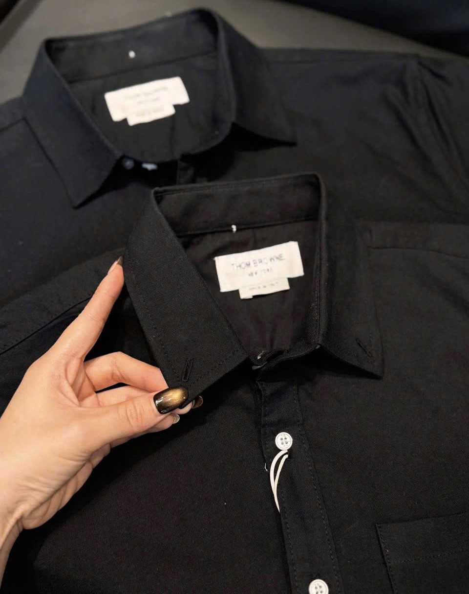 Áo sơ mi Thom Browne Three-stripe Shirt Black 5