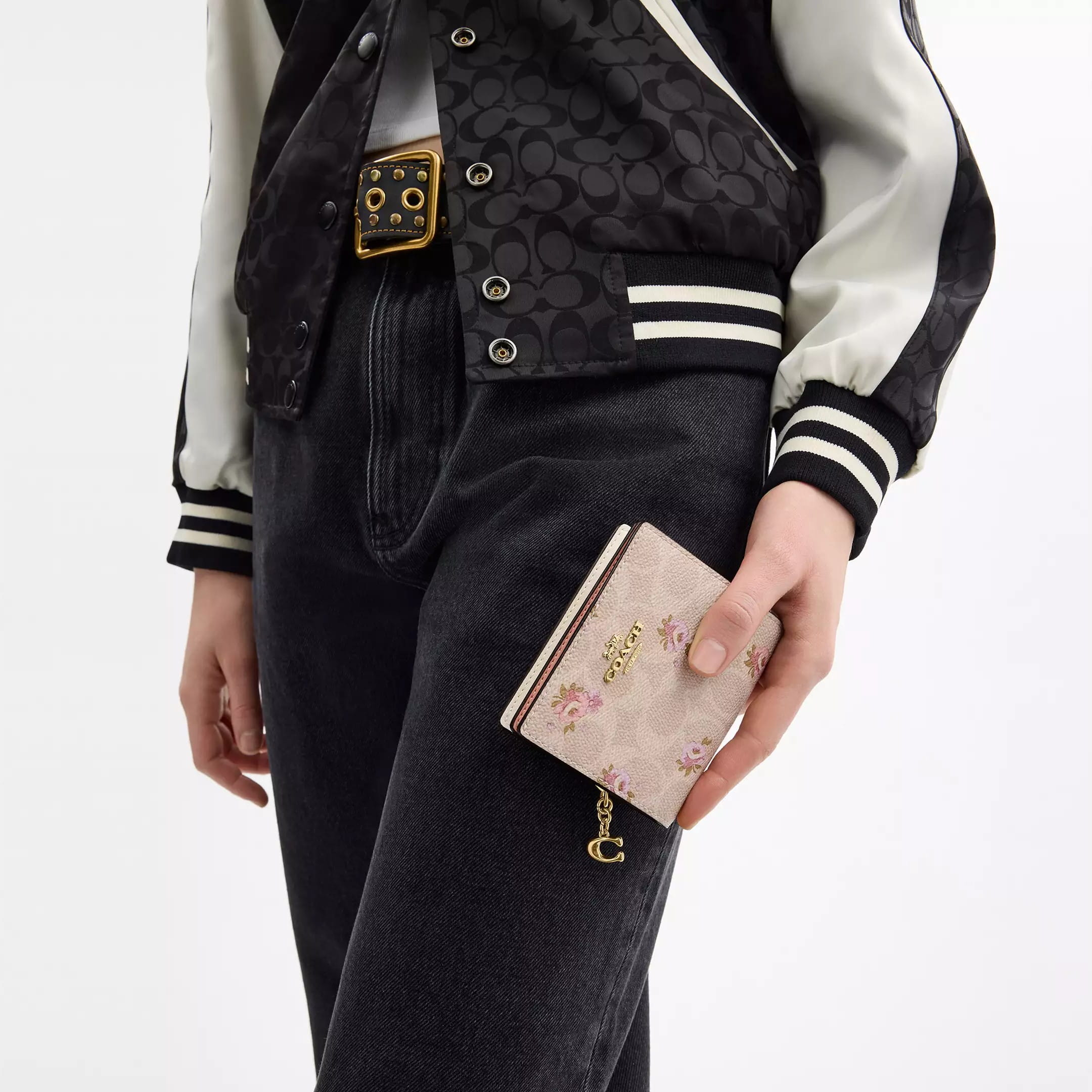 Ví ngắn Coach Snap Wallet In Signature Canvas With Floral Print CAR14 3
