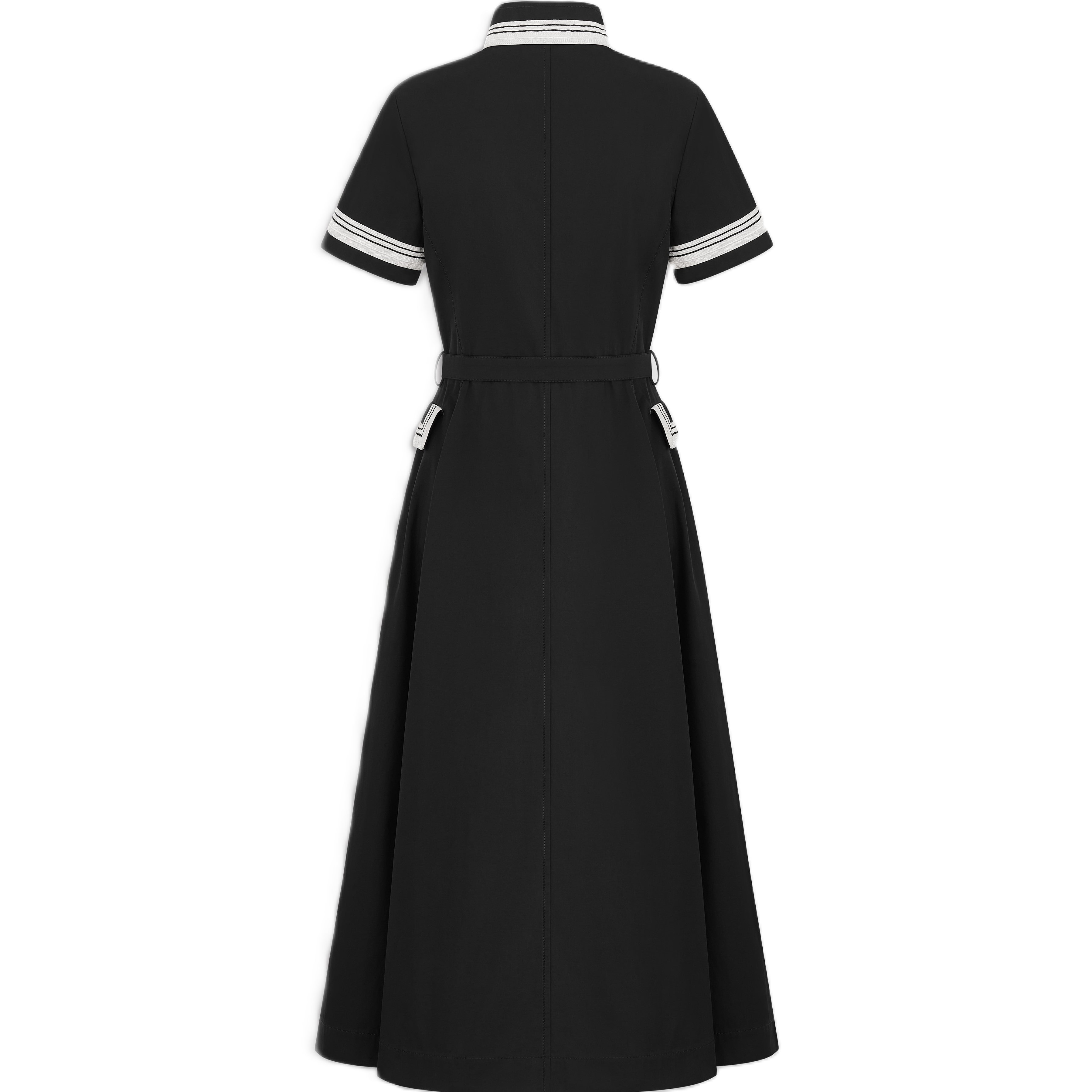 Váy đầm Dior Mid-Length Flared Shirtdress Black Cotton Gabardine 5