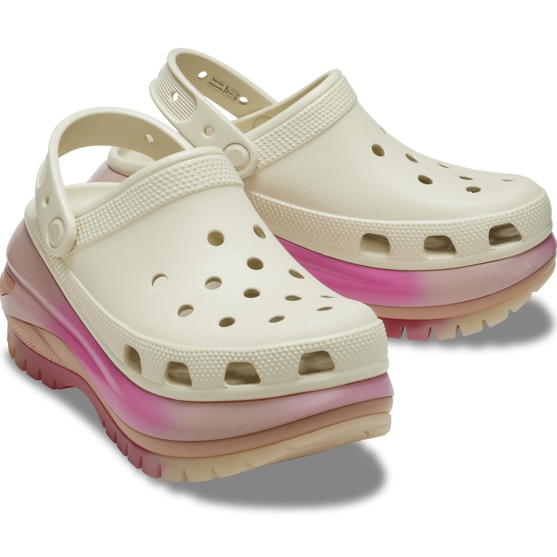 Dép Crocs có quai Classic Mega Crush Colordip Clog Bone Multi 4