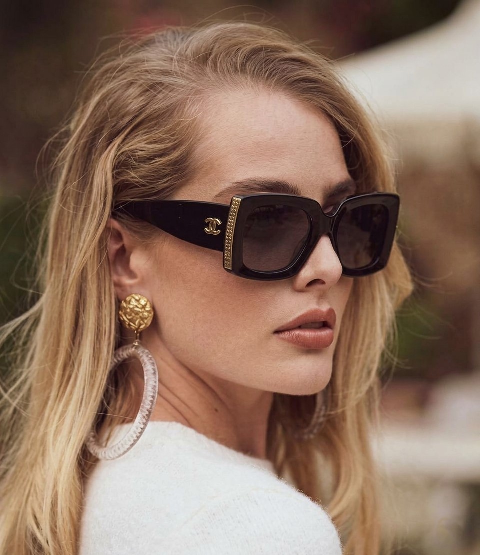 Mắt kính thời trang Chanel Rectangle Acetate Sunglasses 5435 4