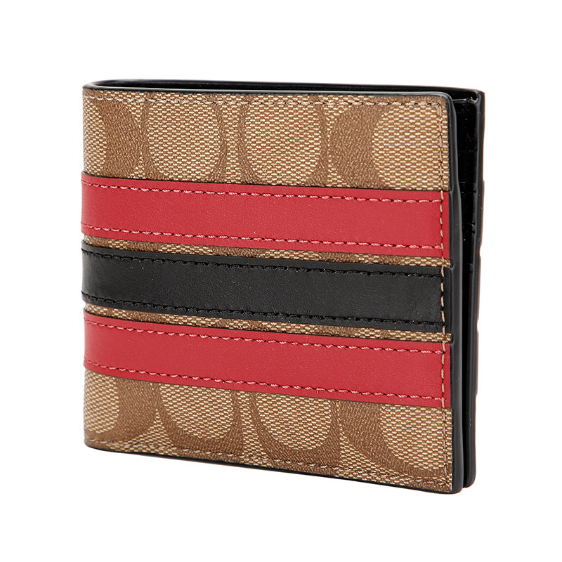 SET VÍ COACH NAM ID BILLFOLD WALLET AND KEY FOB GIFT SET IN SIGNATURE CANVAS TAN MULTI F86110 12