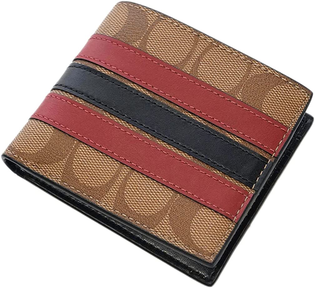 SET VÍ COACH NAM ID BILLFOLD WALLET AND KEY FOB GIFT SET IN SIGNATURE CANVAS TAN MULTI F86110 13