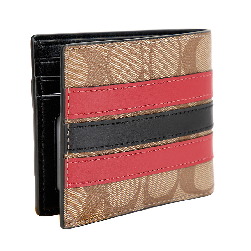 SET VÍ COACH NAM ID BILLFOLD WALLET AND KEY FOB GIFT SET IN SIGNATURE CANVAS TAN MULTI F86110 17