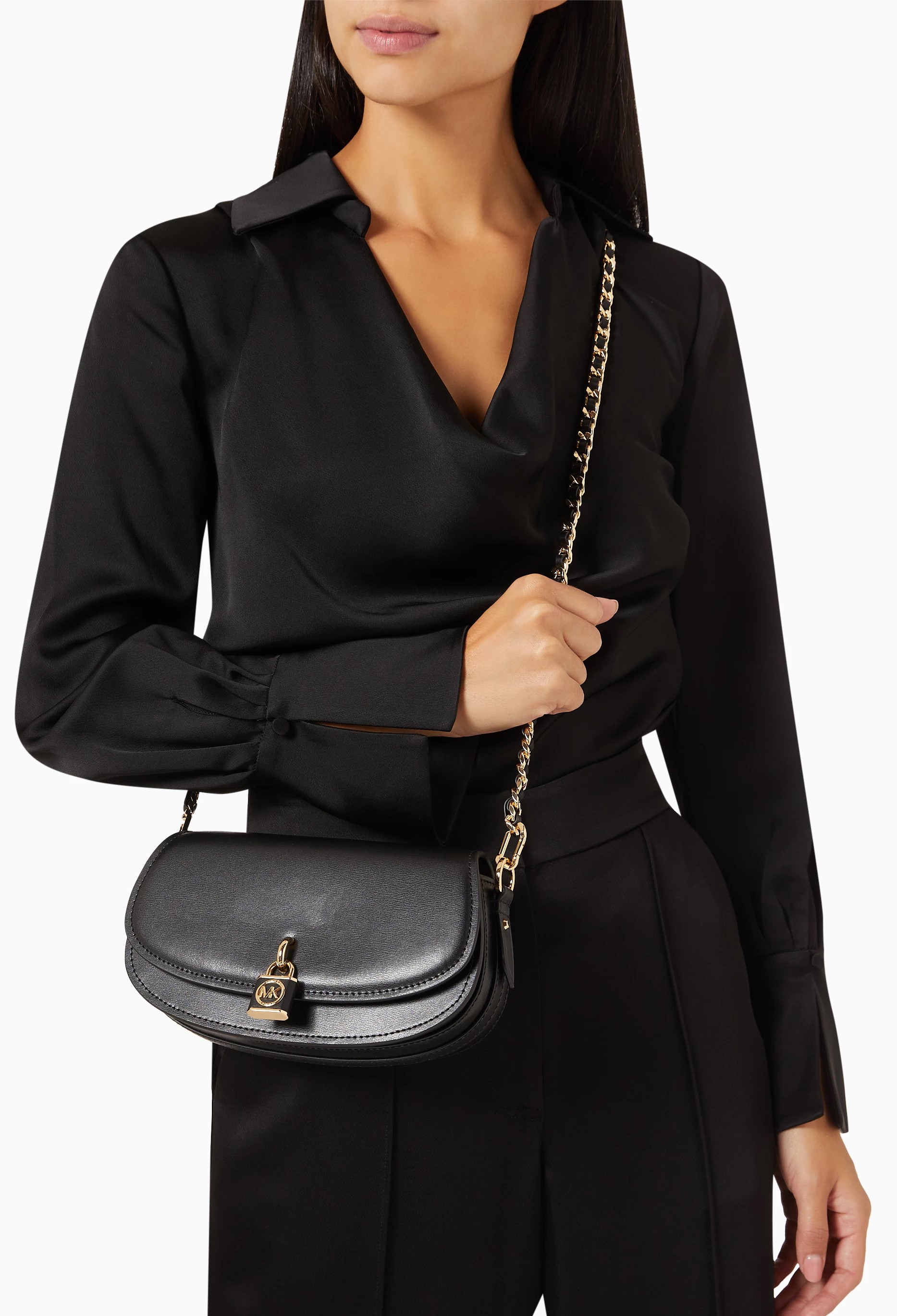 TÚI XÁCH NỮ MICHAEL KORS MILA SMALL LEATHER SHOULDER BAG 30F3GIMM1L 2