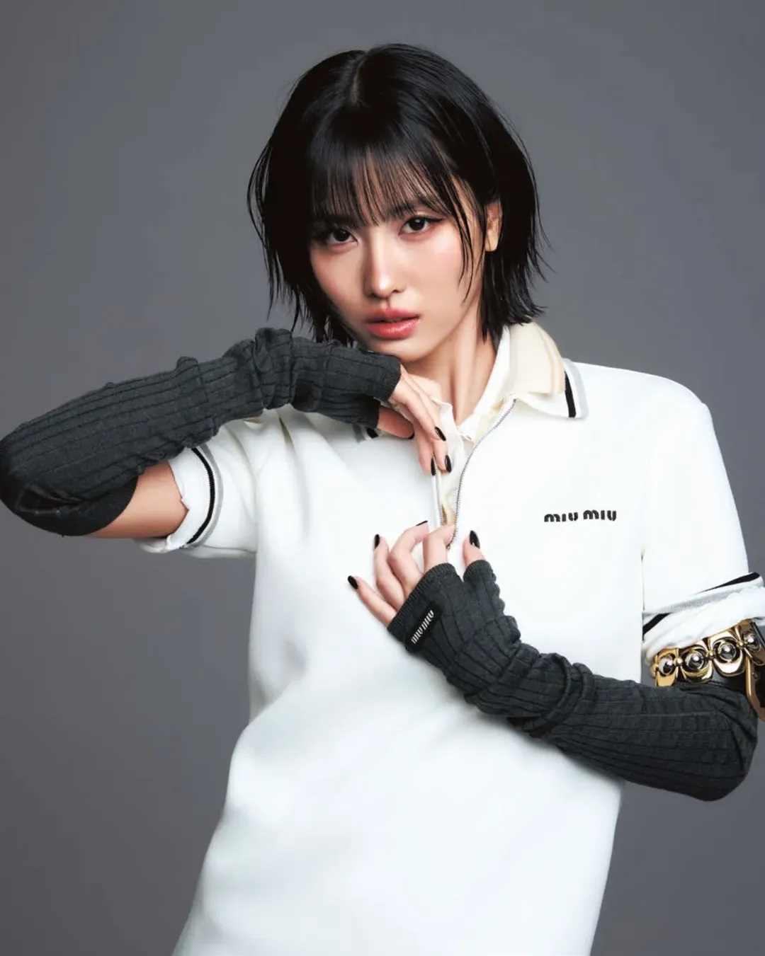 Đầm thun trắng suông Miu miu 5