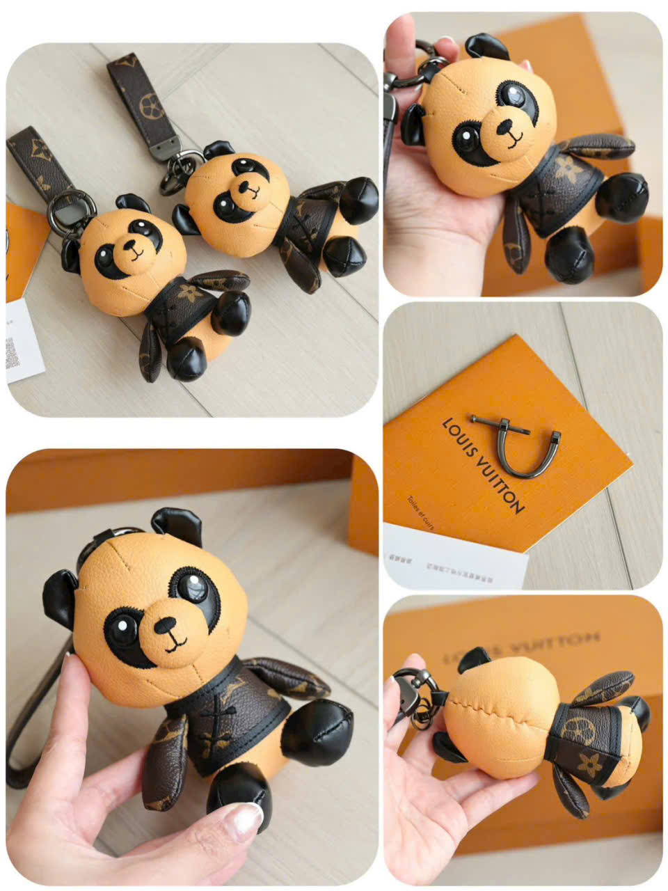 Móc khóa charm gấu LV 7