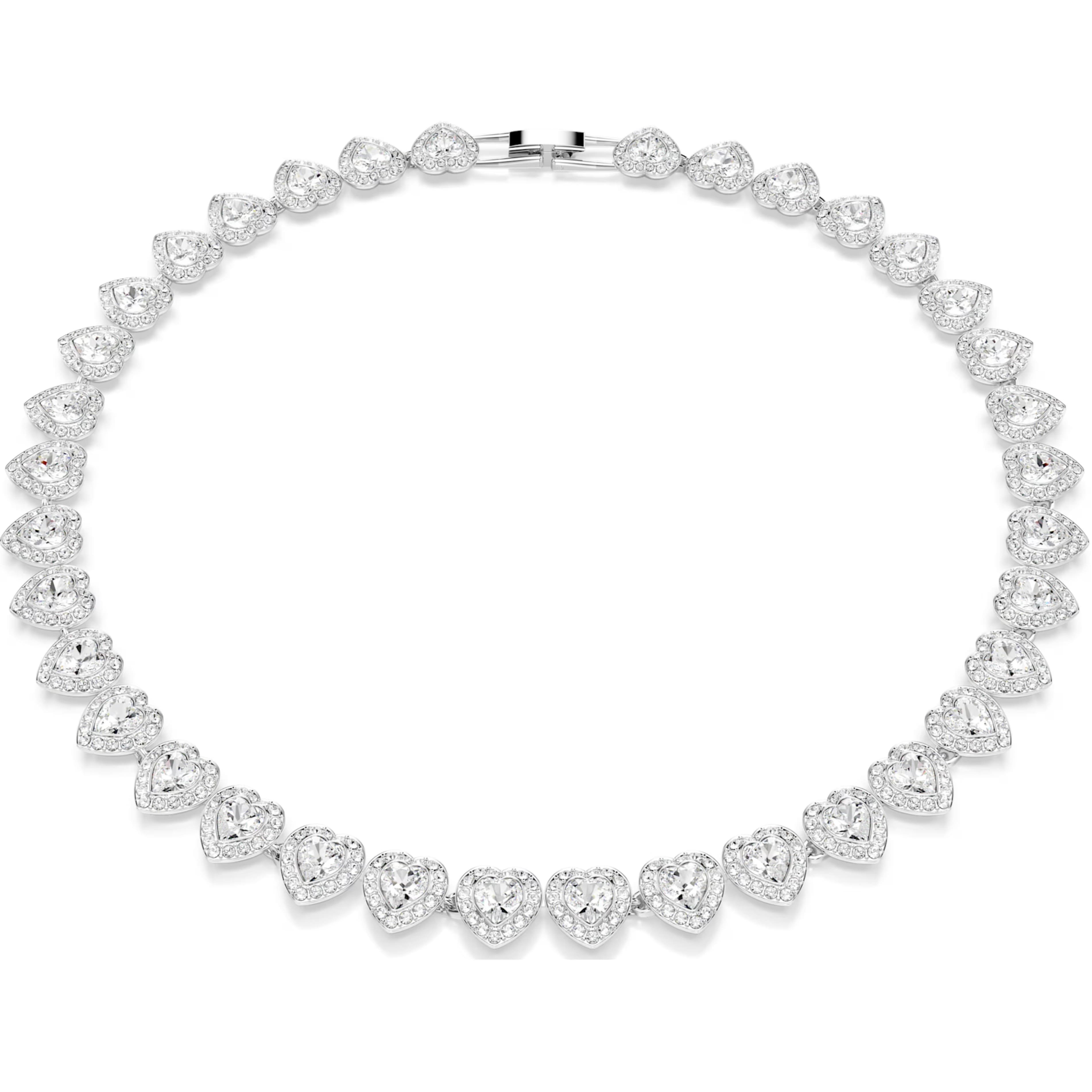 Vòng cổ Ariana Grande x Swarovski Necklace Mixed Cuts Heart White Rhodium Plated 5720857 1