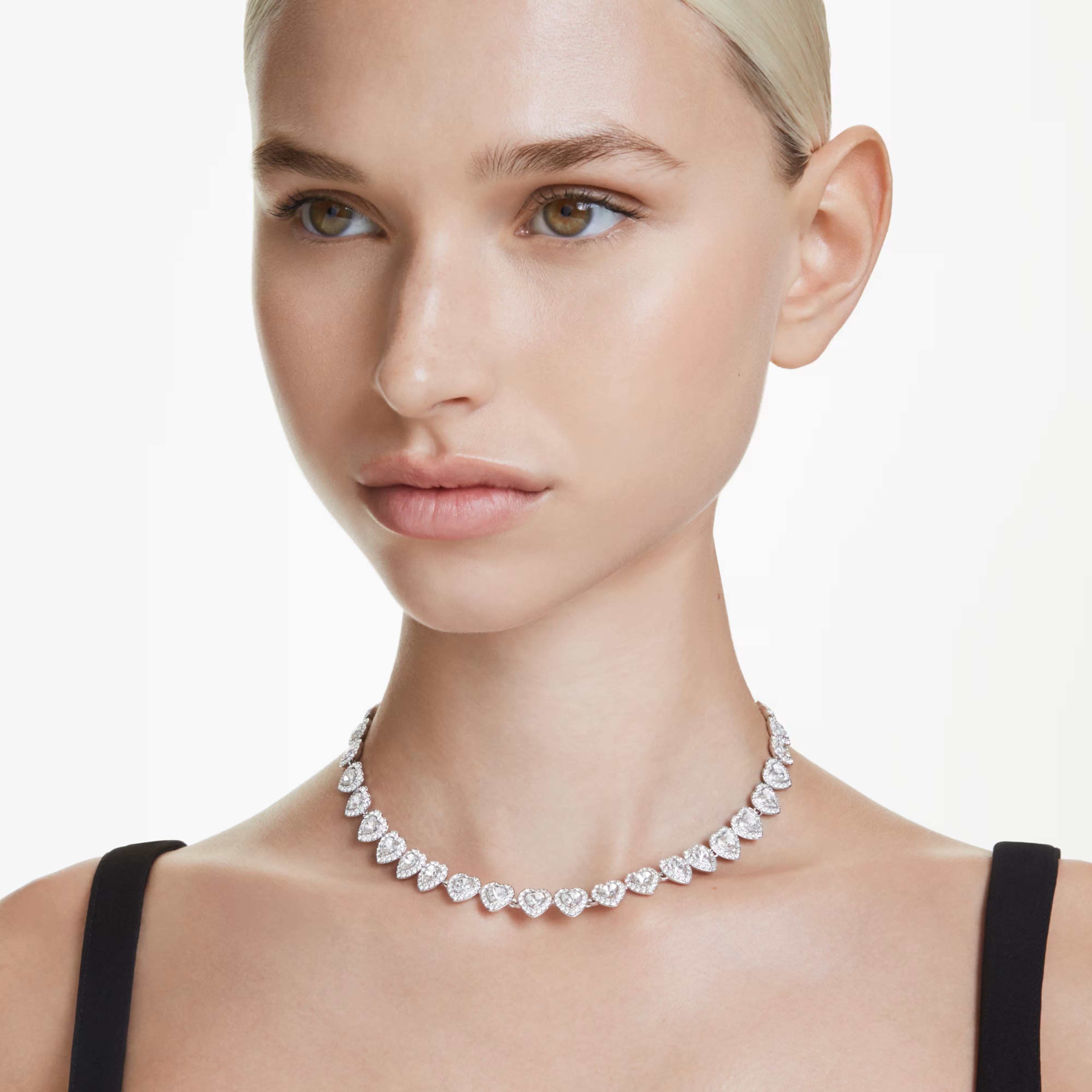 Vòng cổ Ariana Grande x Swarovski Necklace Mixed Cuts Heart White Rhodium Plated 5720857 7