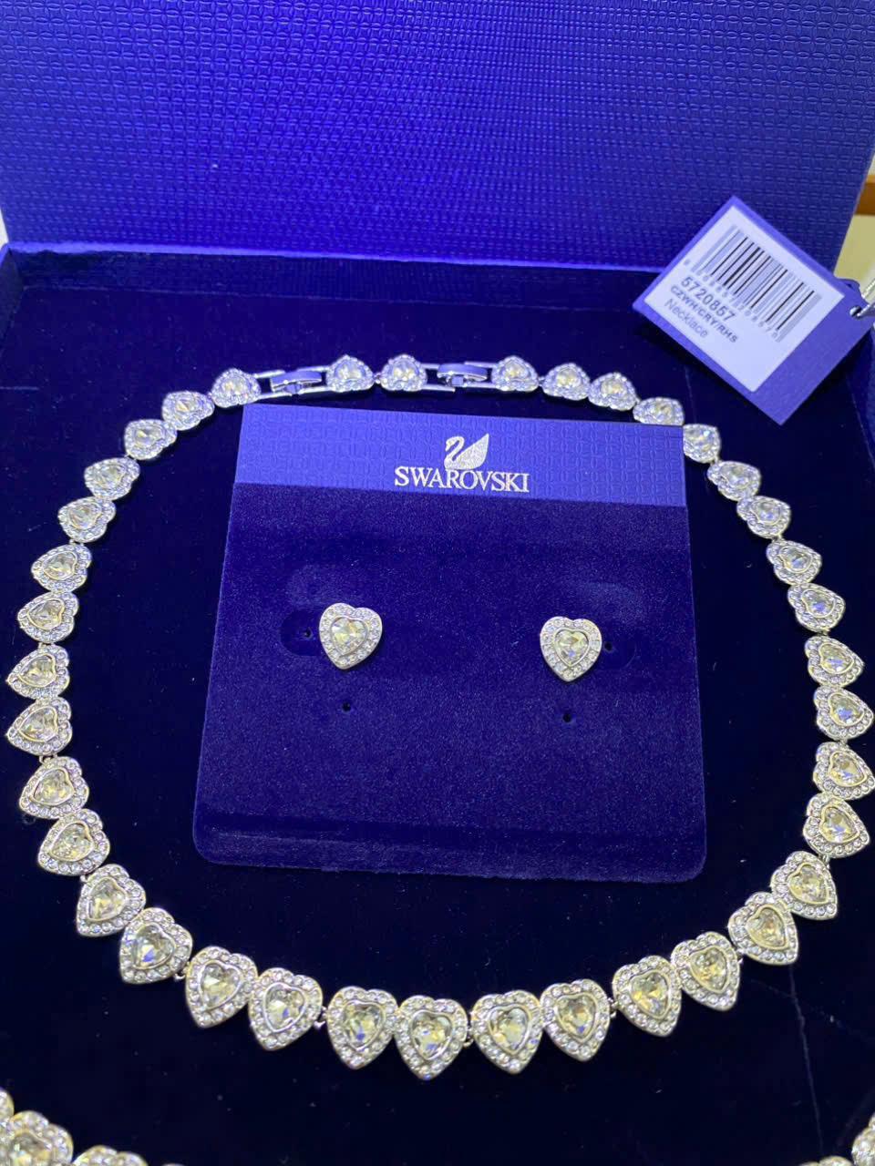 Vòng cổ Ariana Grande x Swarovski Necklace Mixed Cuts Heart White Rhodium Plated 5720857 9