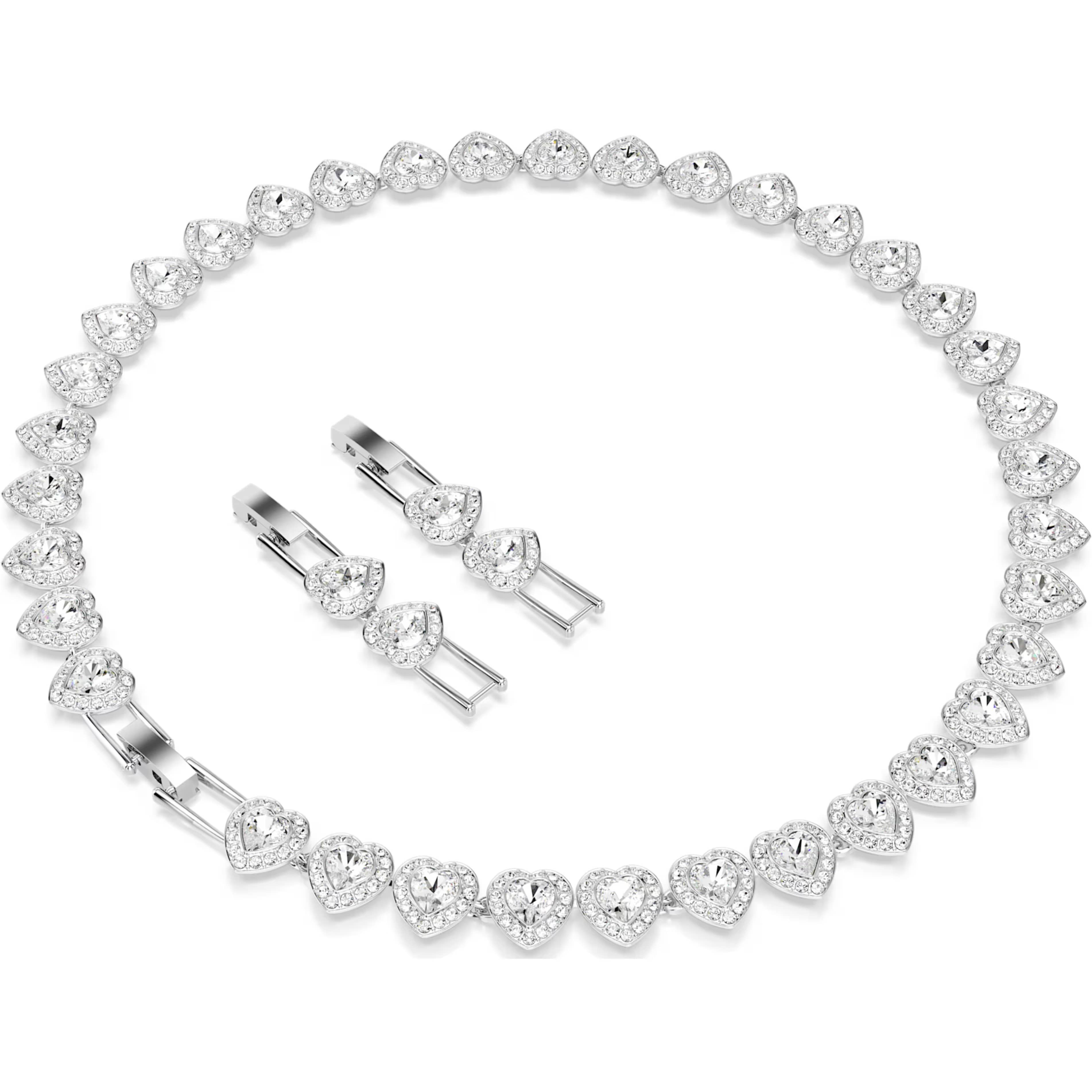 Vòng cổ Ariana Grande x Swarovski Necklace Mixed Cuts Heart White Rhodium Plated 5720857 10