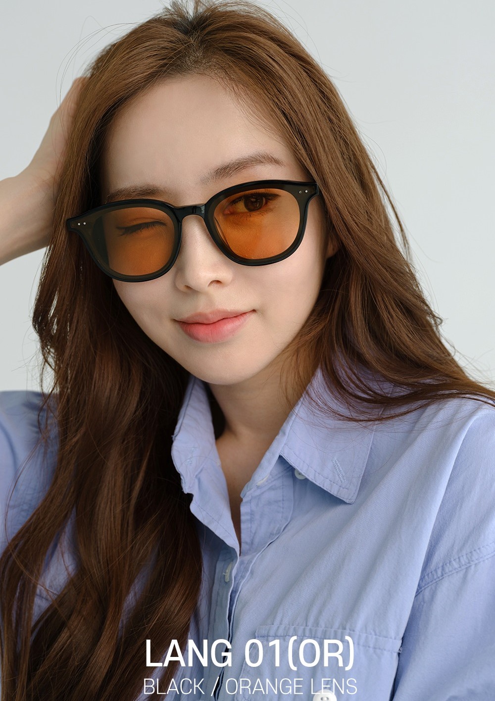 Mắt kính Gentle Monster Lang 01(OR) Orange Tinted Lenses Round Acetate Frame 10
