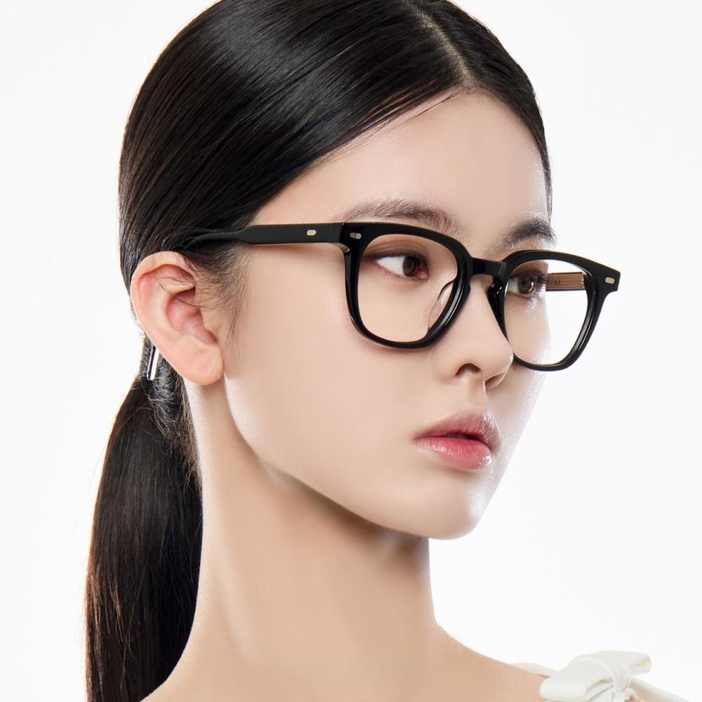 Kính Gentle Monster Kubo 01 Square Glasses in Black Acetate Frame Clear Lenses 16