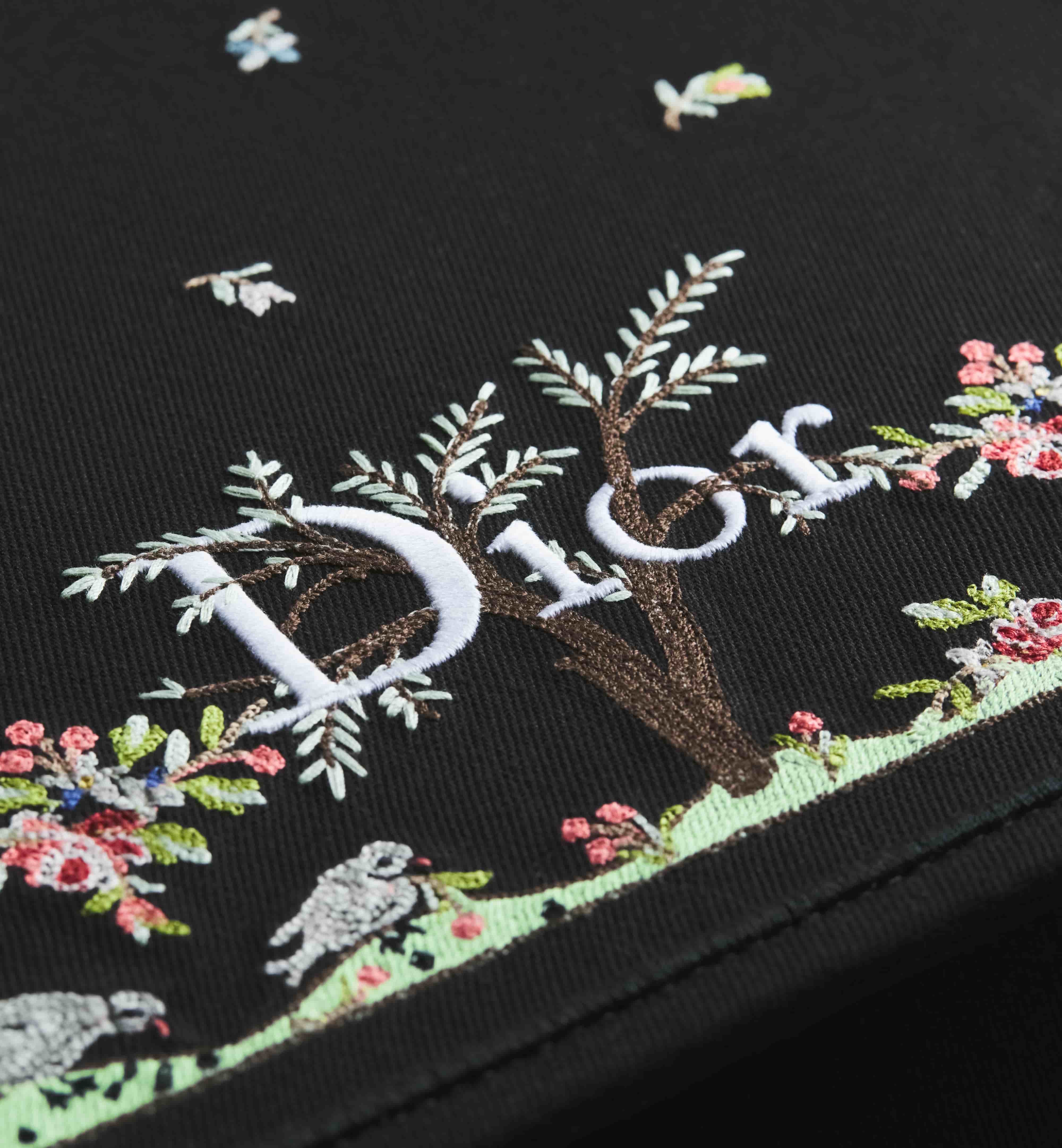 Túi Dior Dioramour Medium Dior Book Tote with Strap Black Multicolor Revolution Flowers Embroidery 1