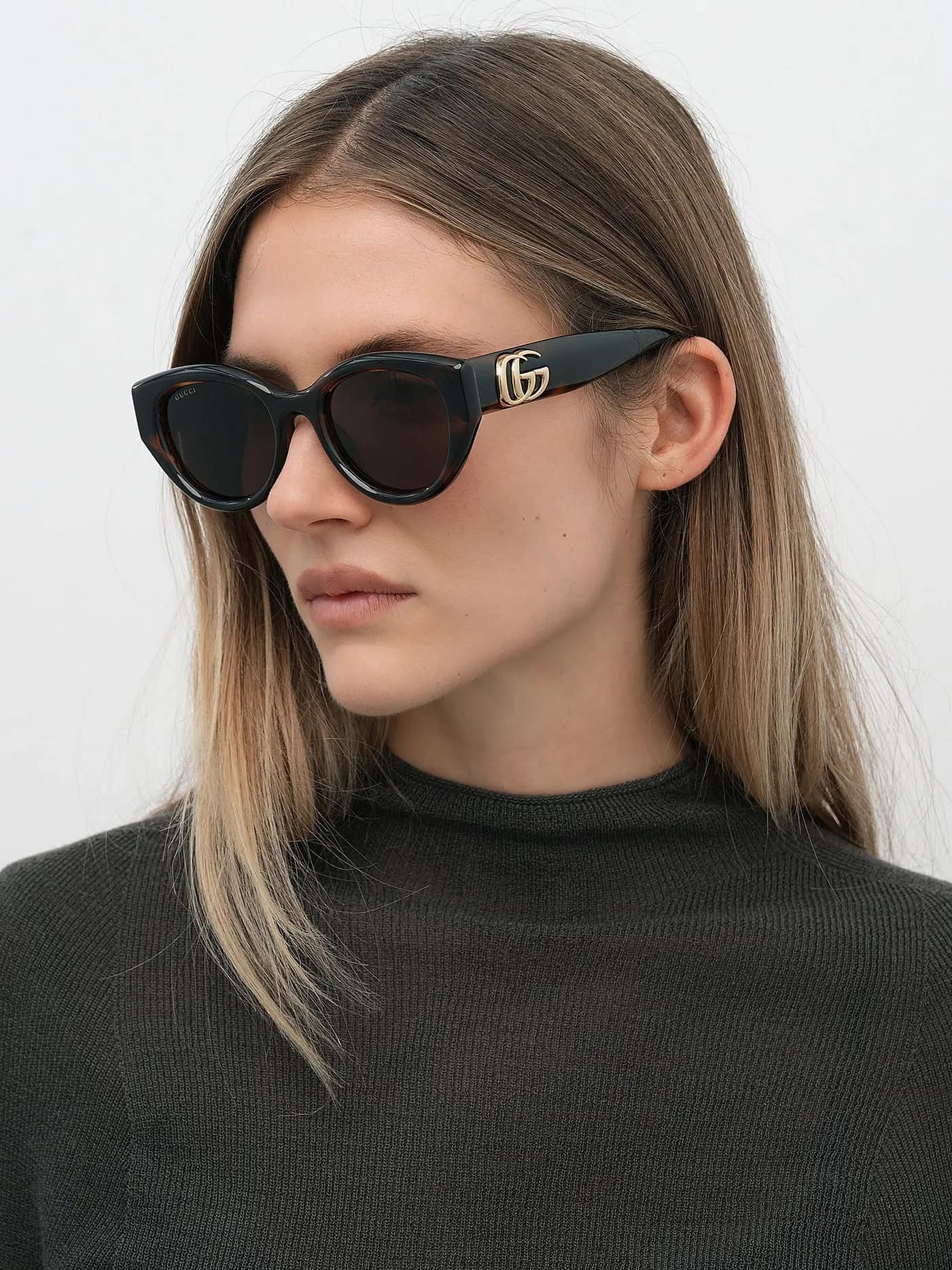 Mắt kính Gucci Low Nose Bridge Fit Sunglasses Dark Brown Tortoiseshell GG1976SK 4