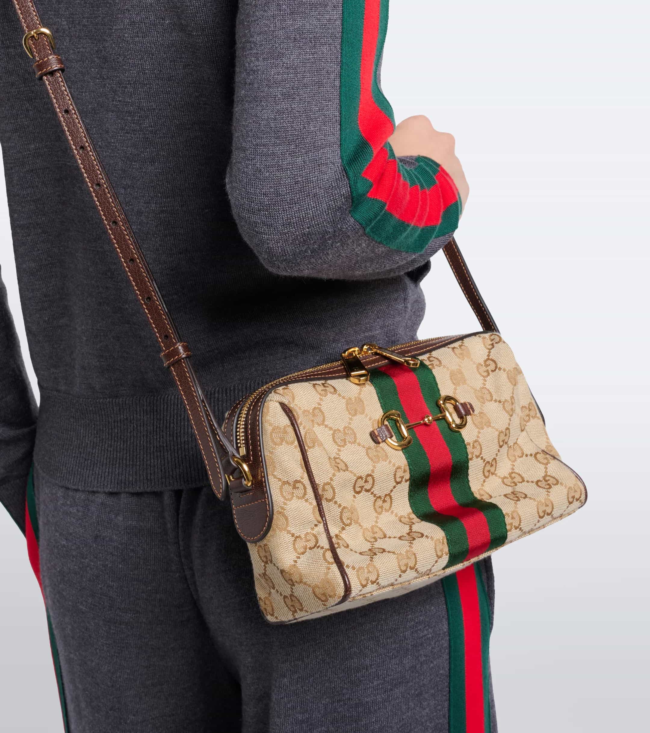 Túi Gucci Horsebit Small GG Canvas Camera Bag 4