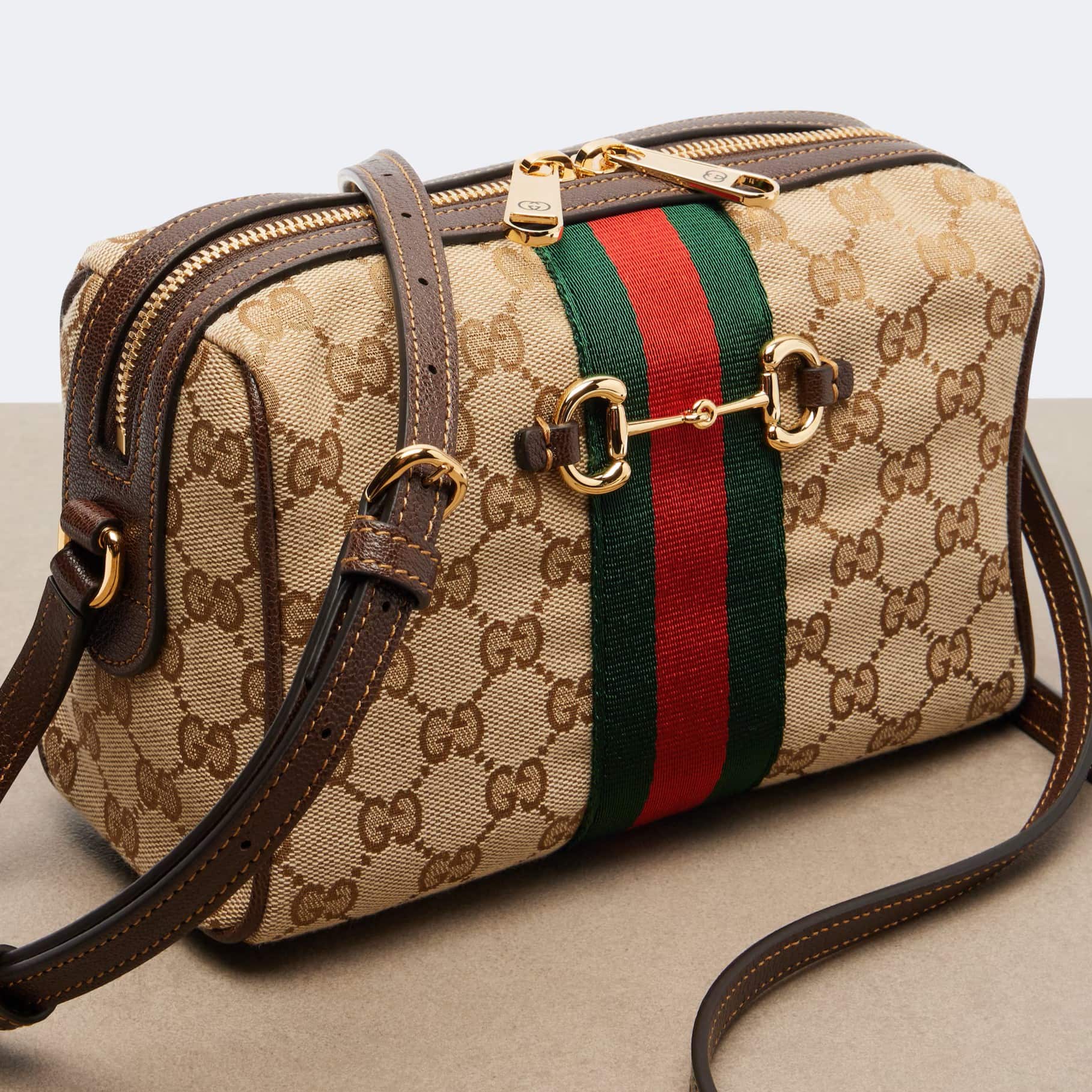 Túi Gucci Horsebit Small GG Canvas Camera Bag 8