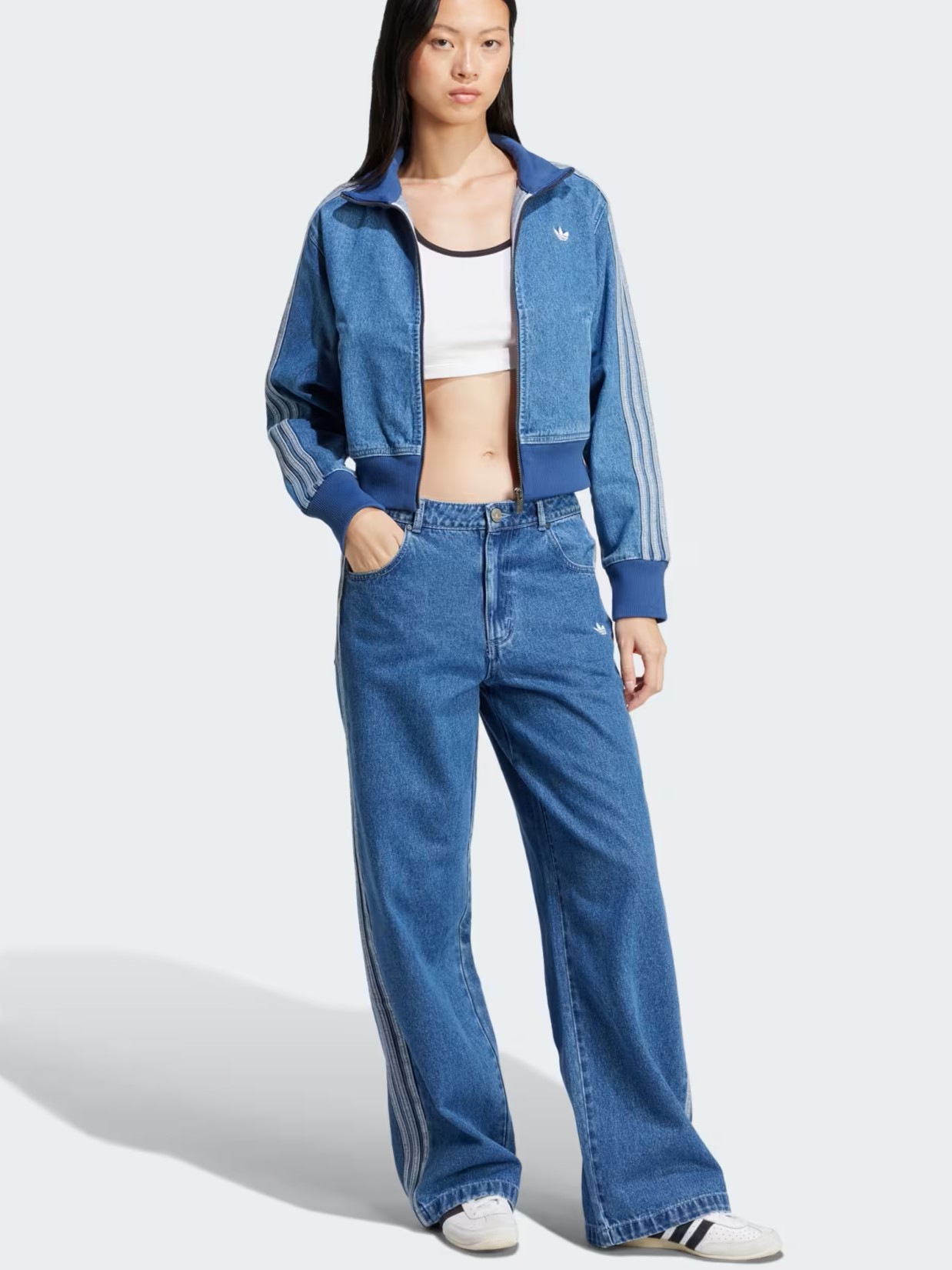 Quần Adidas Adicolor Denim 3-Stripes Track Pants Indigo Denim 1