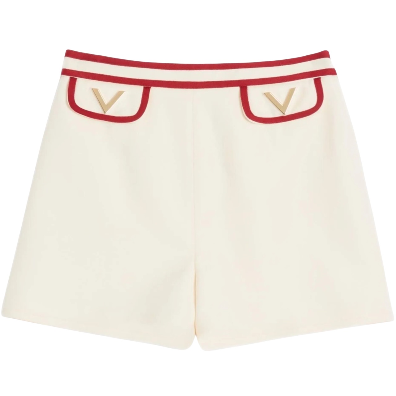 Quần ngắn Valentino Crepe Couture Shorts with V Gold 4