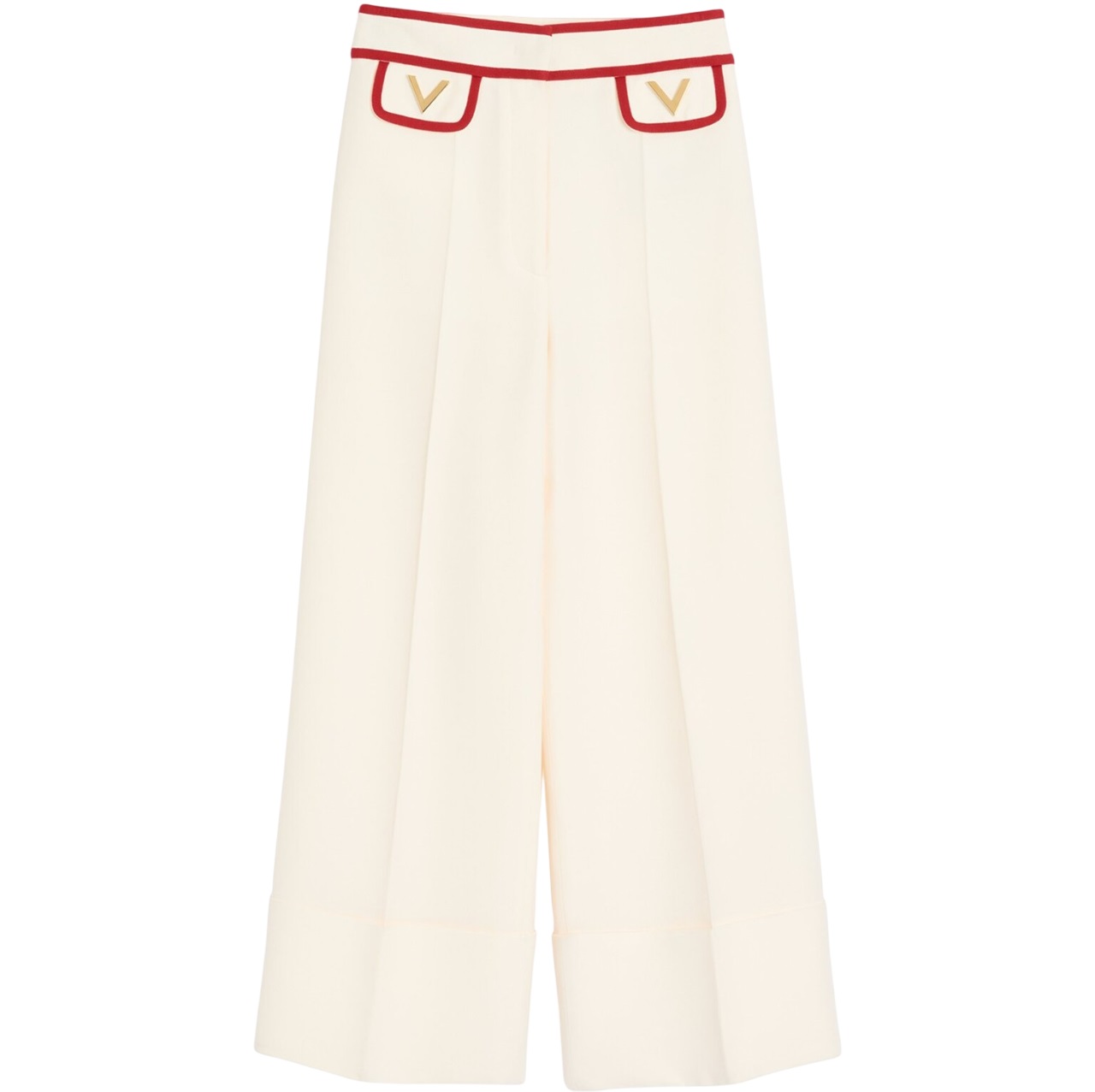 Quần dài nữ Valentino Crepe Couture Pants with V Gold 1