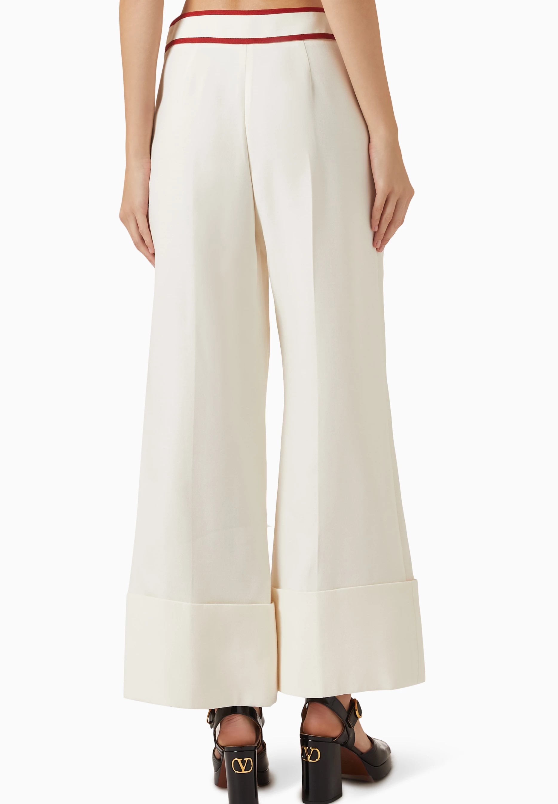 Quần dài nữ Valentino Crepe Couture Pants with V Gold 7