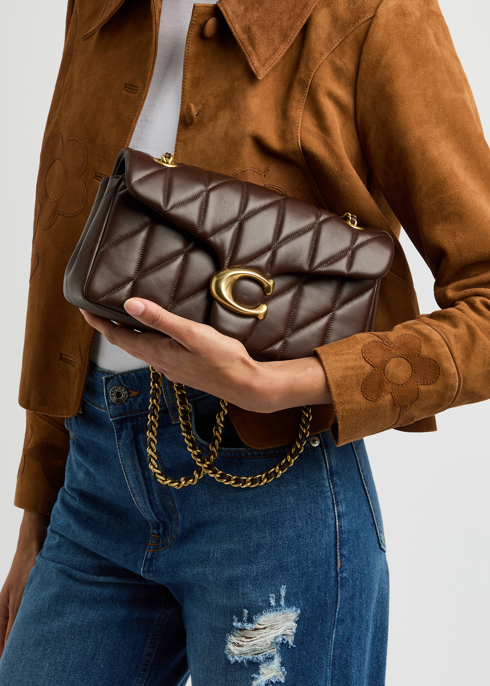 Túi xách nữ Coach Tabby 26 Quilted Leather Shoulder Bag Maple 6