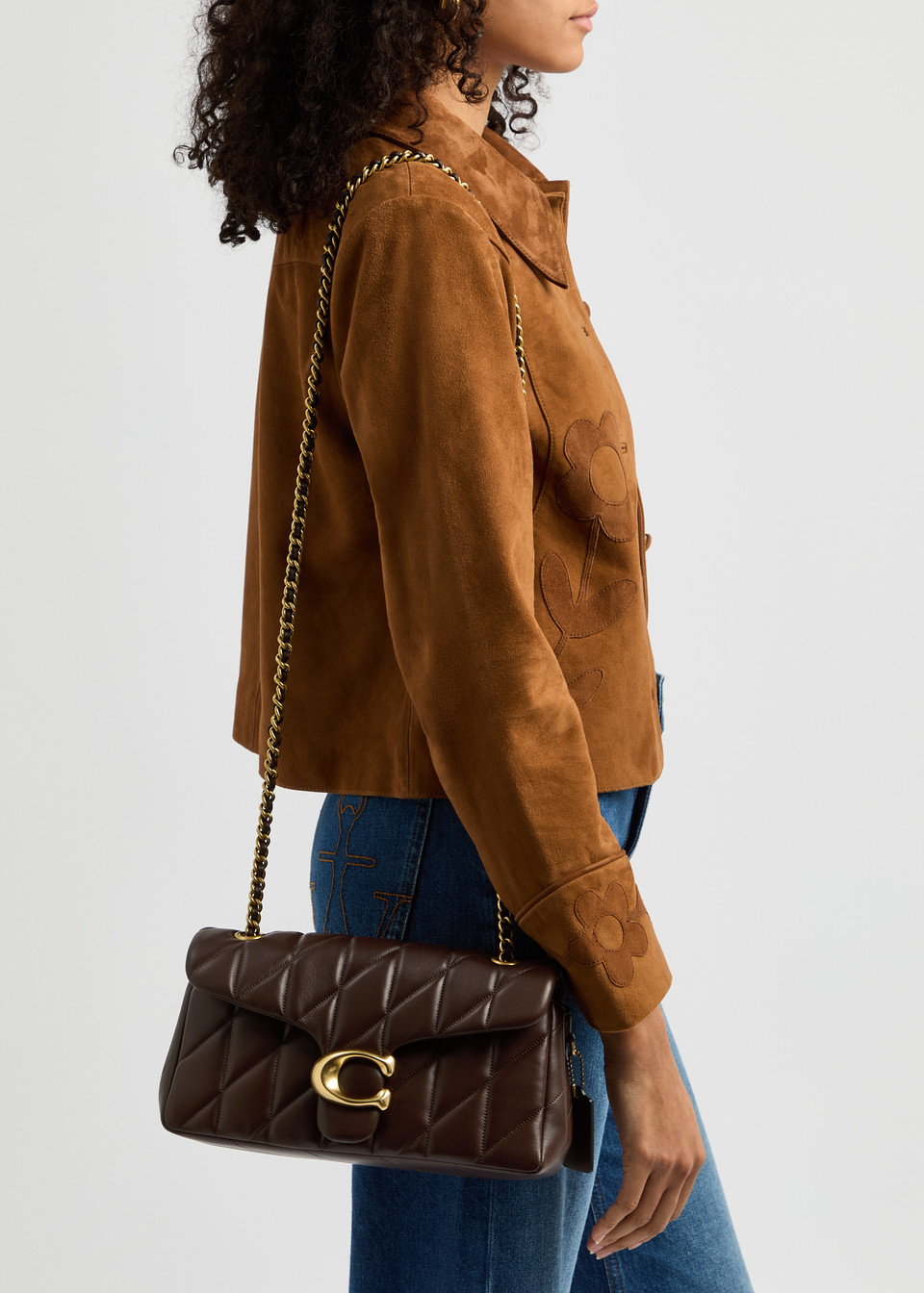 Túi xách nữ Coach Tabby 26 Quilted Leather Shoulder Bag Maple 5