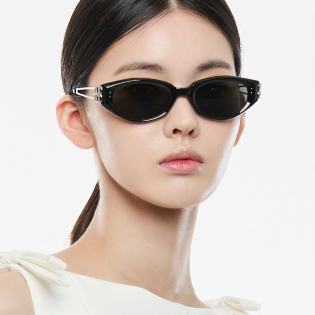 Kính Gentle Monster Kunst 01 Sophisticated Cat-eye Sunglasses in Black 13