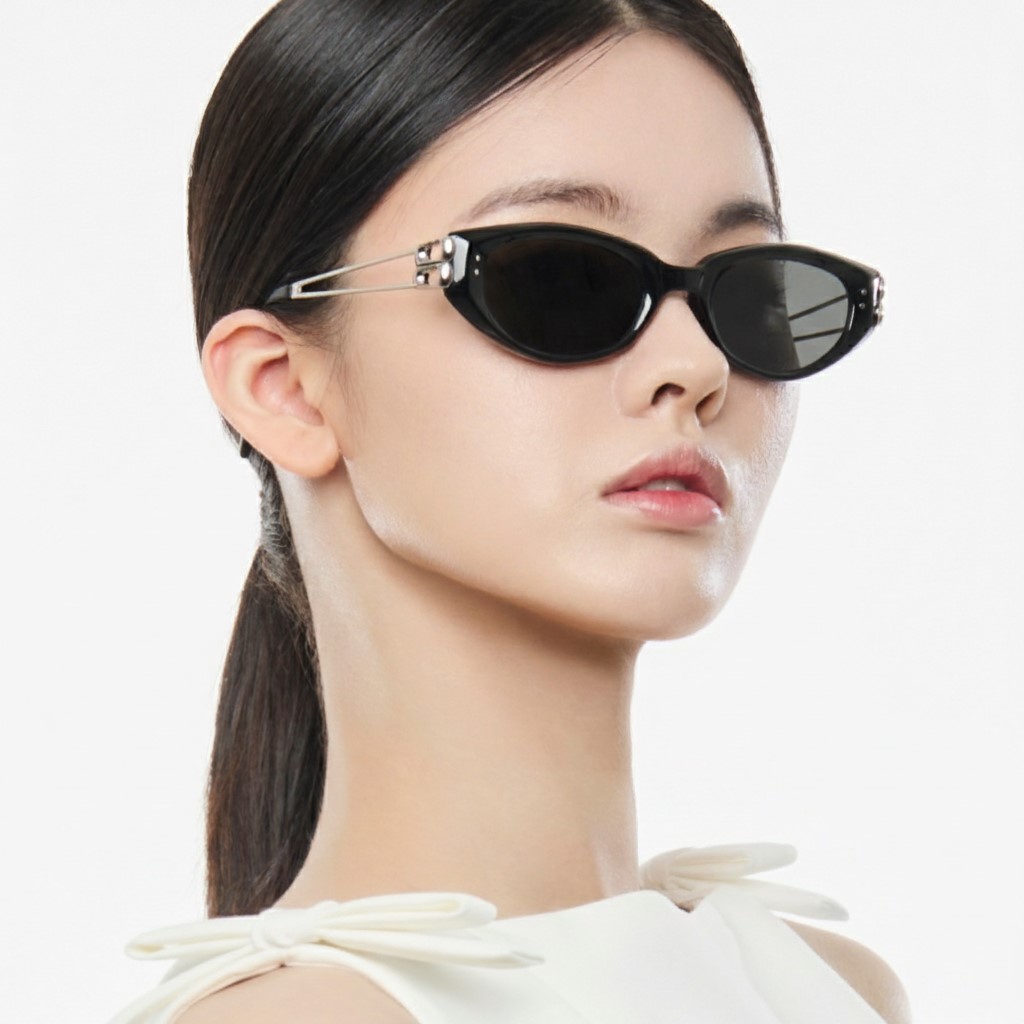 Kính Gentle Monster Kunst 01 Sophisticated Cat-eye Sunglasses in Black 16