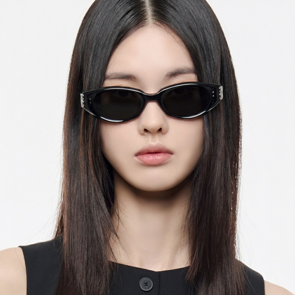 Kính Gentle Monster Kunst 01 Sophisticated Cat-eye Sunglasses in Black 17