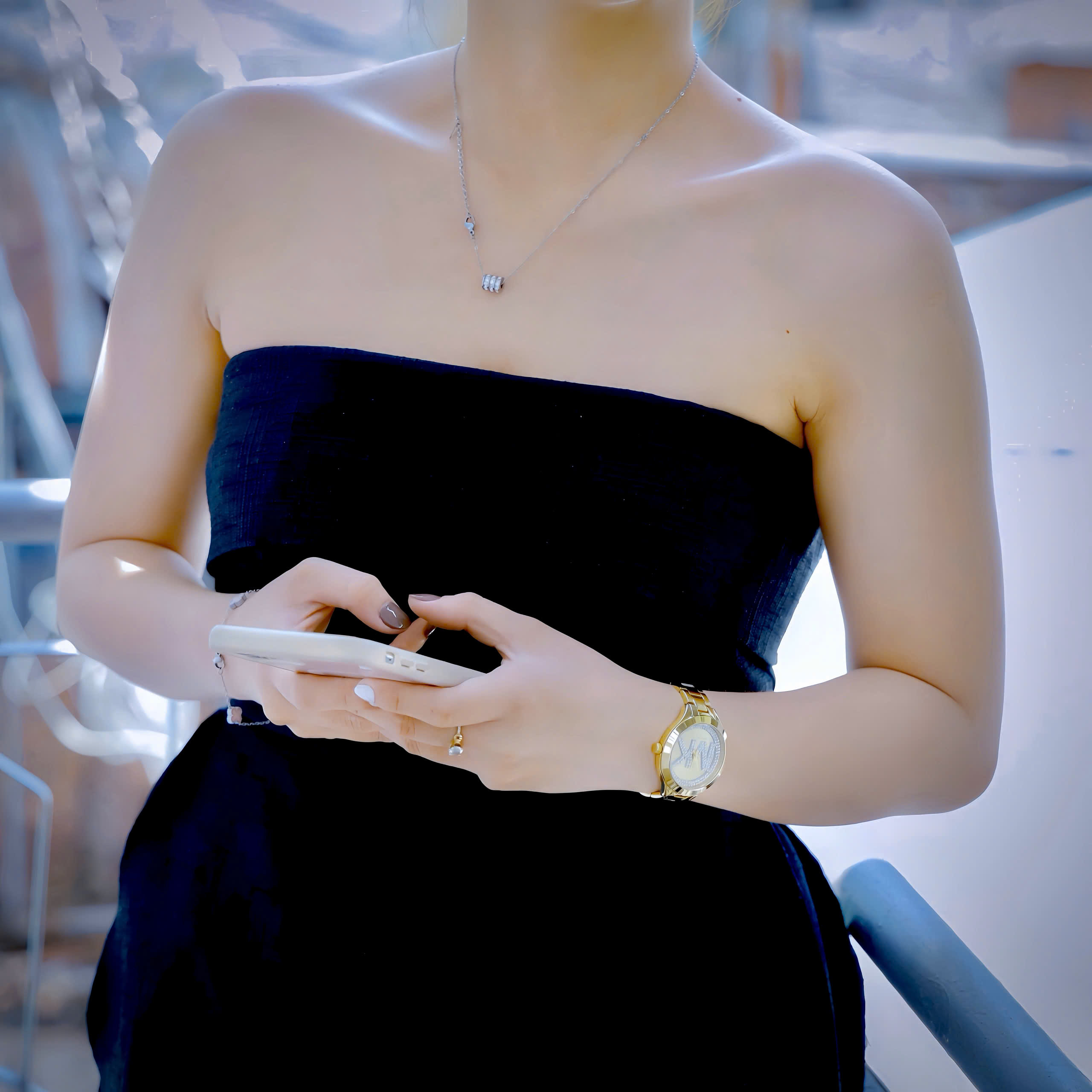 Đồng hồ nữ Michael Kors Aspyn Watch In Gold Tone With Pavé MKO1106 5