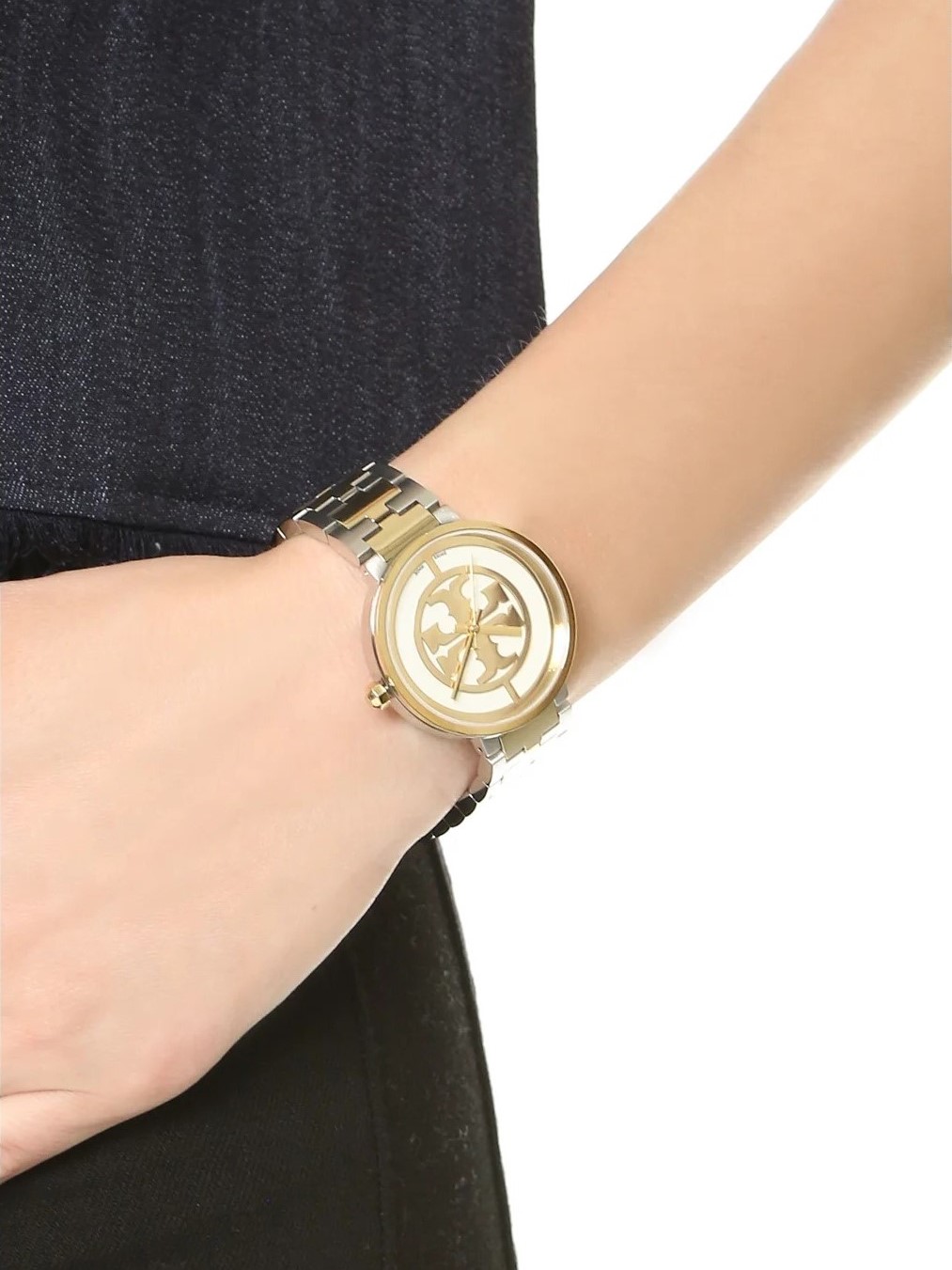 Đồng hồ nữ Tory Burch Reva Watch Two-tone Gold Stainless Steel TBW4016 1