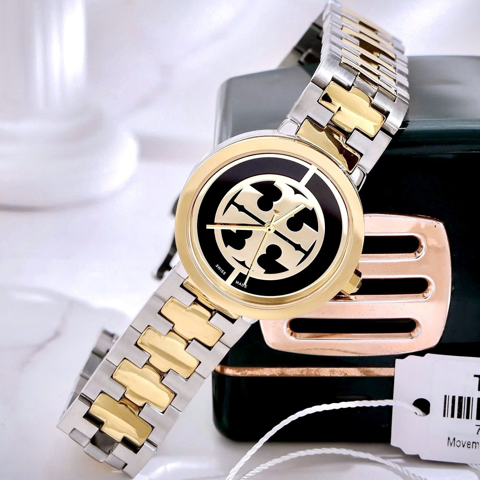 Đồng hồ nữ Tory Burch Reva Watch Two-tone Gold Stainless Steel TBW4016 15
