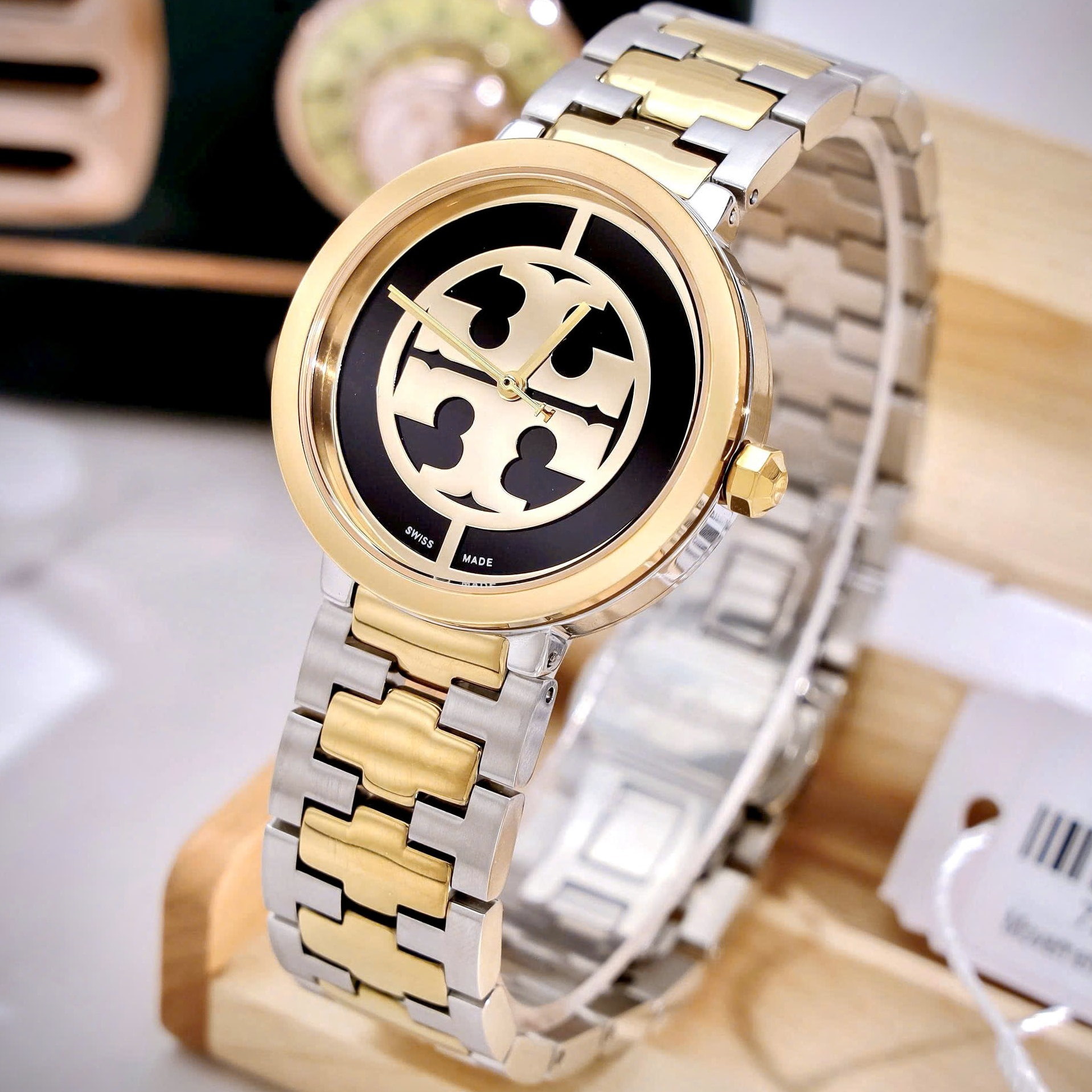 Đồng hồ nữ Tory Burch Reva Watch Two-tone Gold Stainless Steel TBW4016 20