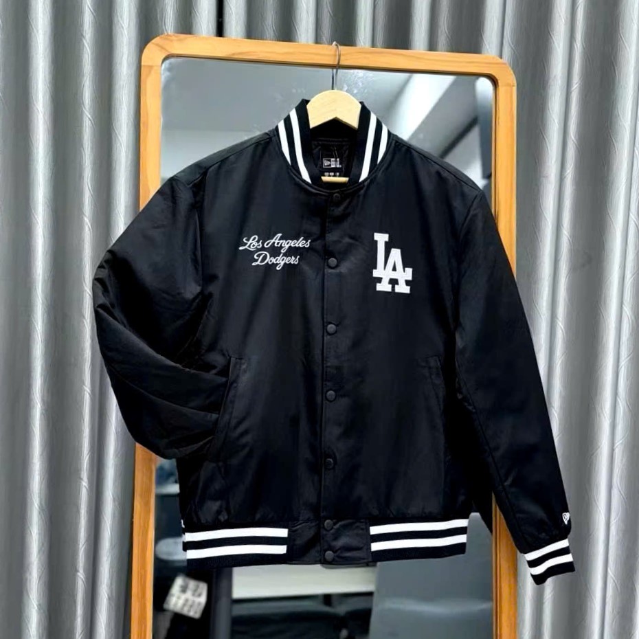 Áo Khoác Bomber New Era LA Los Angeles Dodgers Black 5