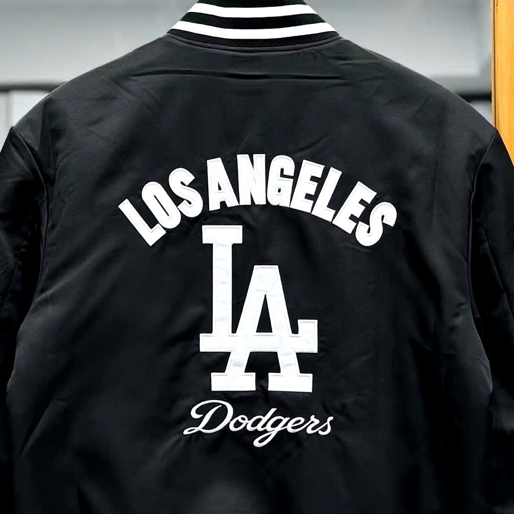 Áo Khoác Bomber New Era LA Los Angeles Dodgers Black 4