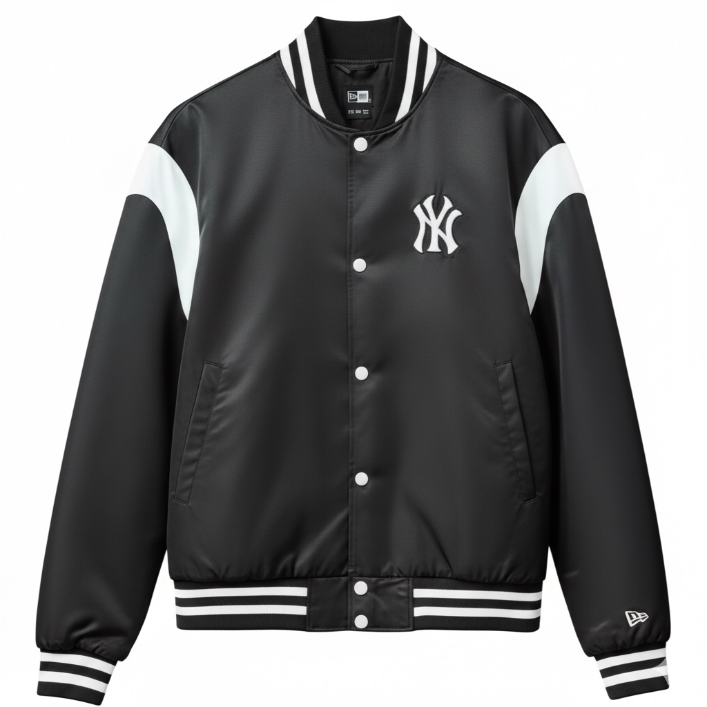 Áo Khoác Bomber New Era Yankees Varsity Jacket Black 1