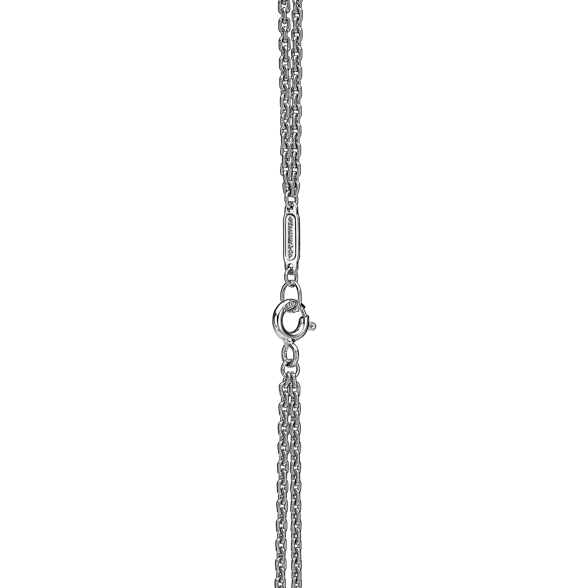 Dây chuyền Tiffany Large Double Link Pendant in White Gold with Pavé Diamonds 5