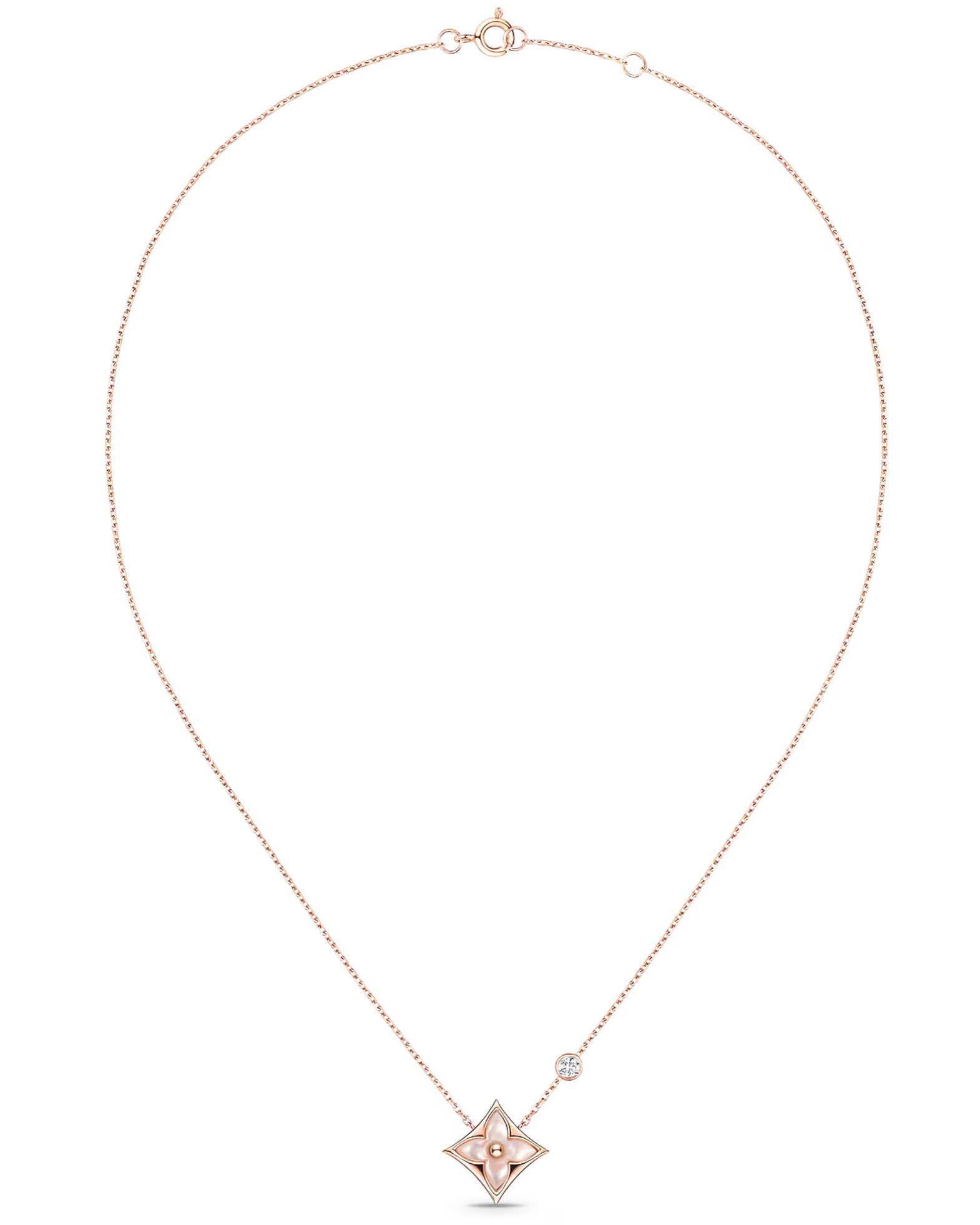Dây Chuyền LV Louis Vuitton Color Blossom Star BB Pendant Pink Gold Pink Mother Of Pearl and Diamond Q93612 3