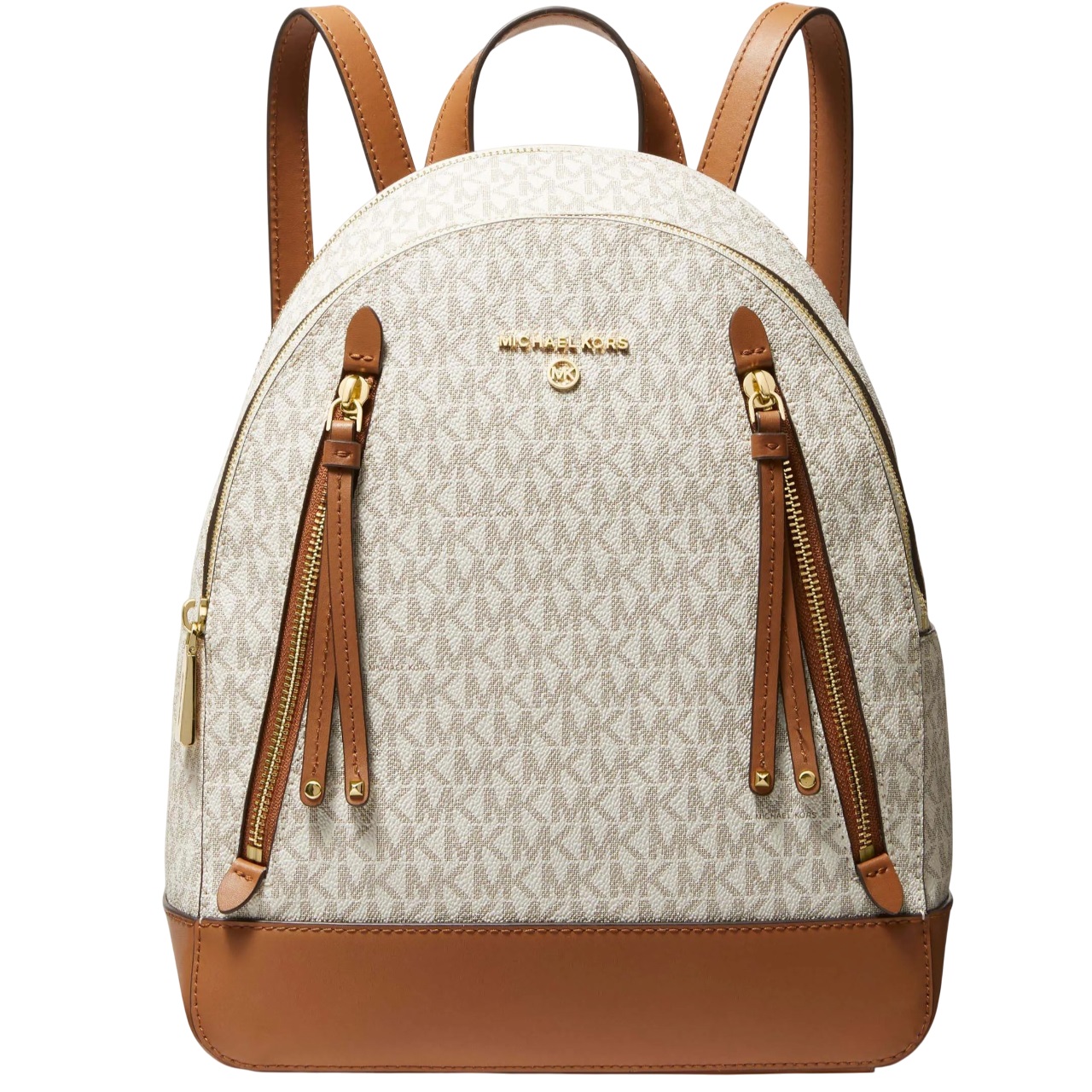 Balo Michael Kors Brooklyn Medium Monogram Backpack Vanilla White Acorn Brown 30H1GBNB2B149 2