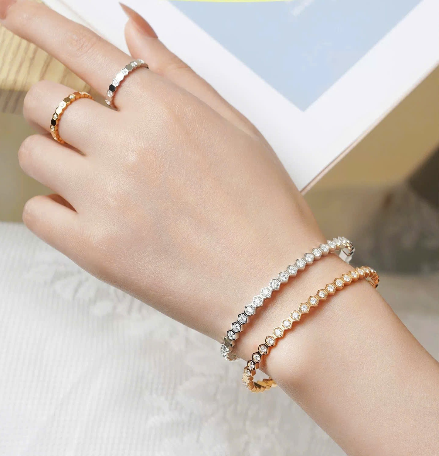 Vòng Bee de Chaumet Bracelet Rose Gold Diamonds 6