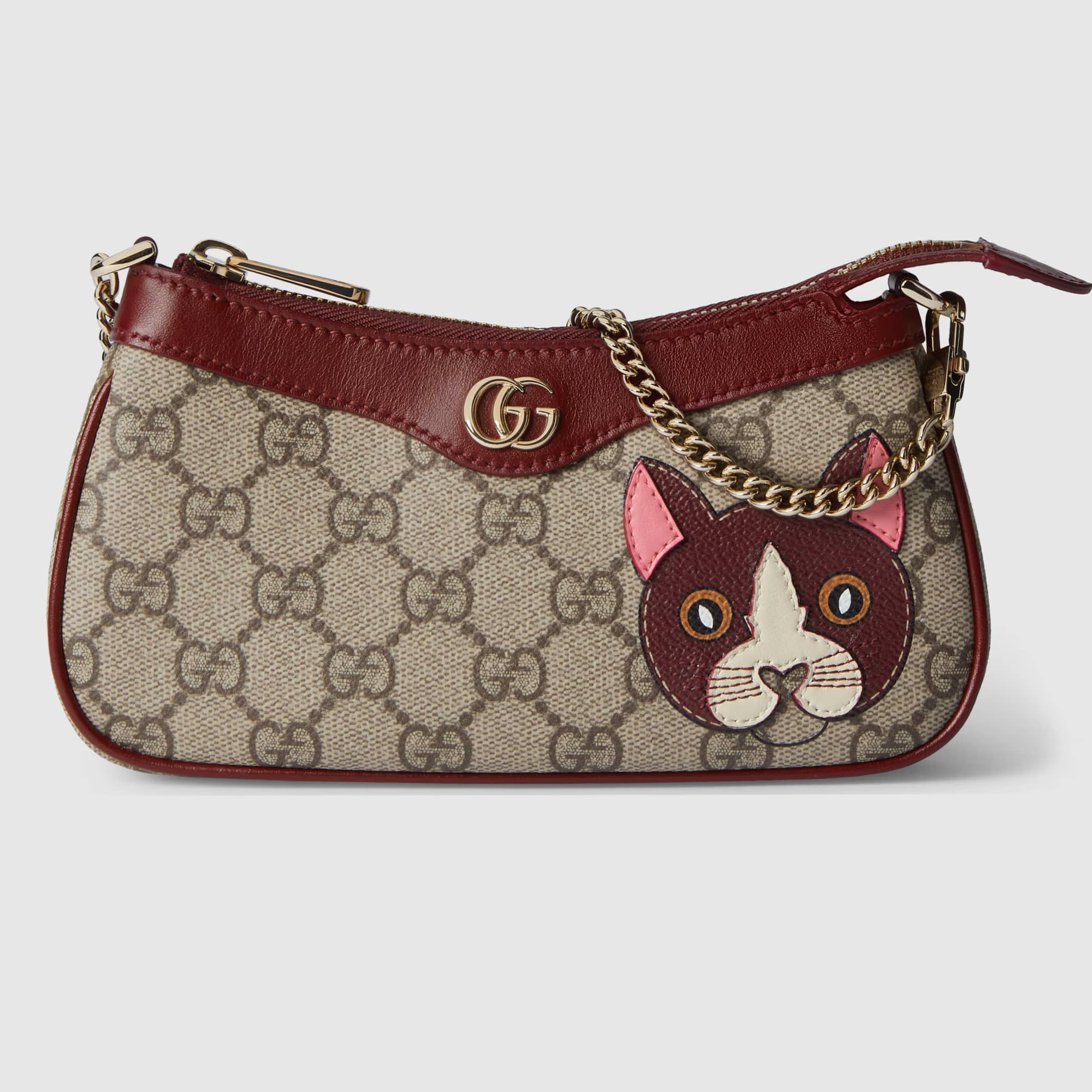 Túi xách nữ Gucci GG Mini Bag With Cat Detail 1