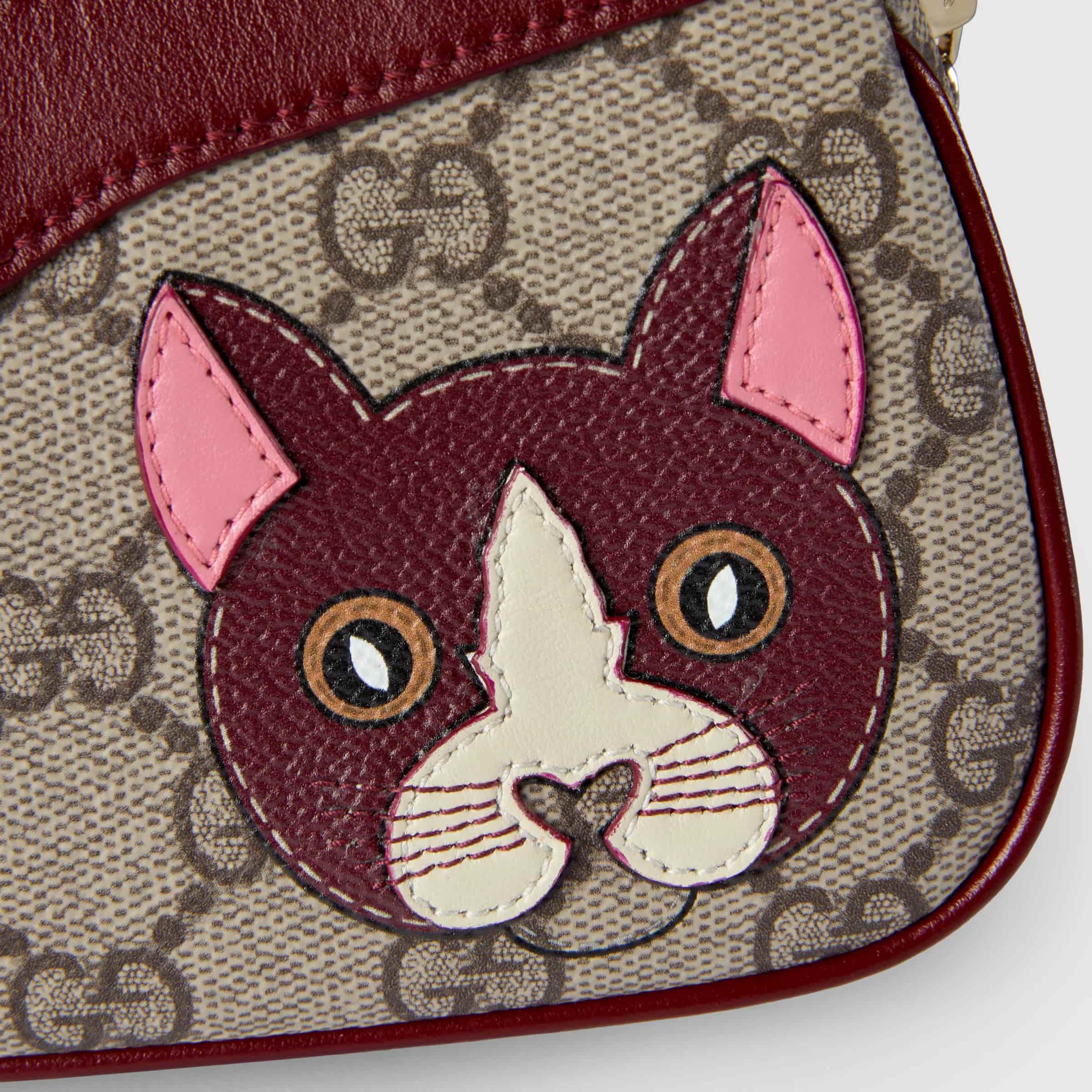 Túi xách nữ Gucci GG Mini Bag With Cat Detail 4